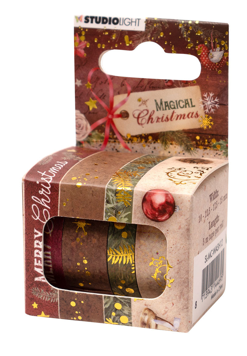 SL Washi Tape 4x Rolls 5M Per Roll Magical Christmas 48x76x36mm 4 PC nr.12