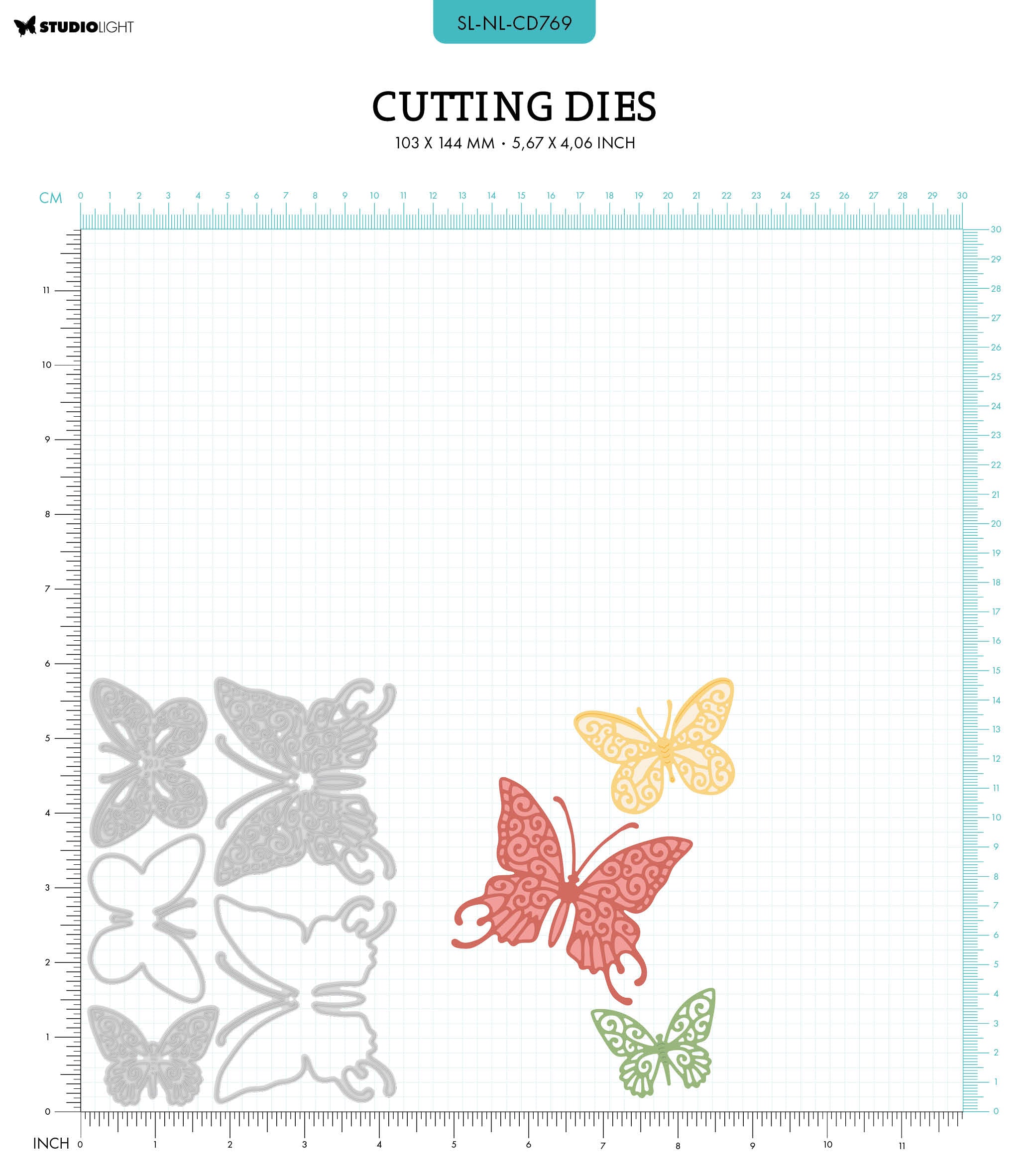 SL Cutting Dies Butterflies Nature Lover 103x144x1mm 5 PC nr.769