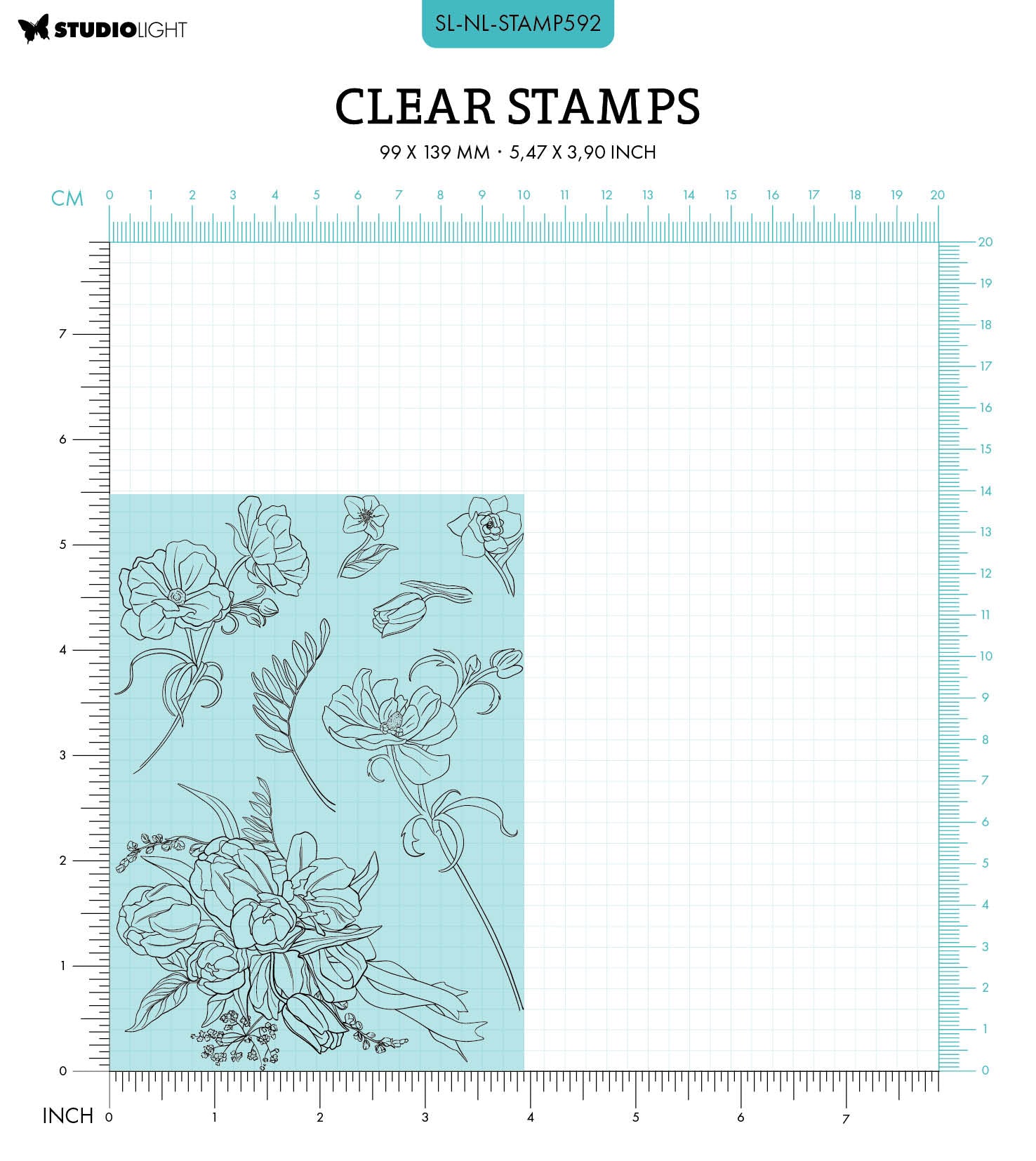 SL Clear Stamps Flower Bouquet Nature Lover 99x139x3mm 7 PC nr.592