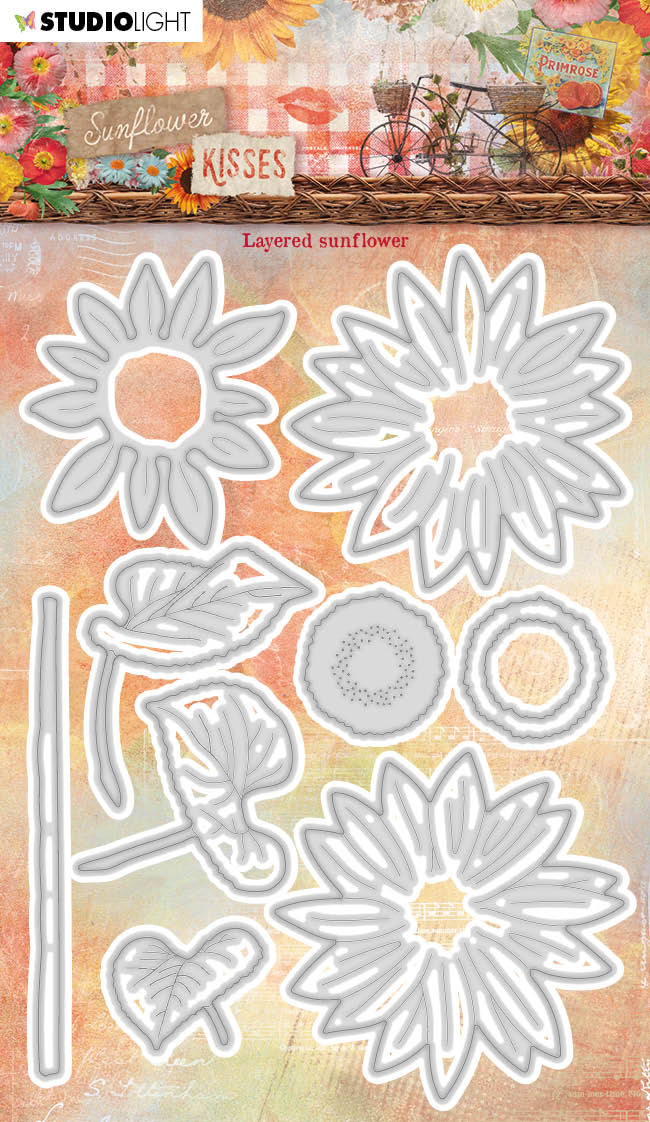 SL Cutting Dies Layered Sunflower Sunflower Kisses 100x143x1mm 9 PC nr.527