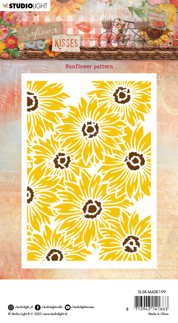 SL Mask Sunflower Pattern Sunflower Kisses 105x148x1mm 1 PC nr.199