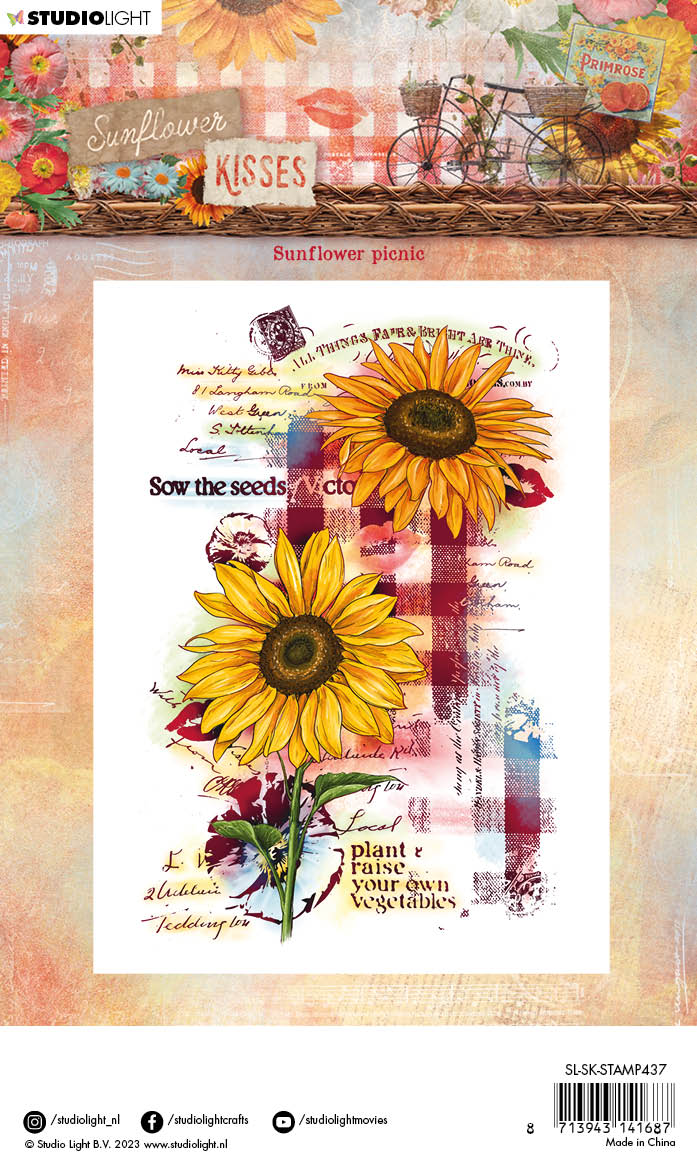 SL Clear Stamp Sunflower Picnic Sunflower Kisses 91x138x3mm 1 PC nr.437