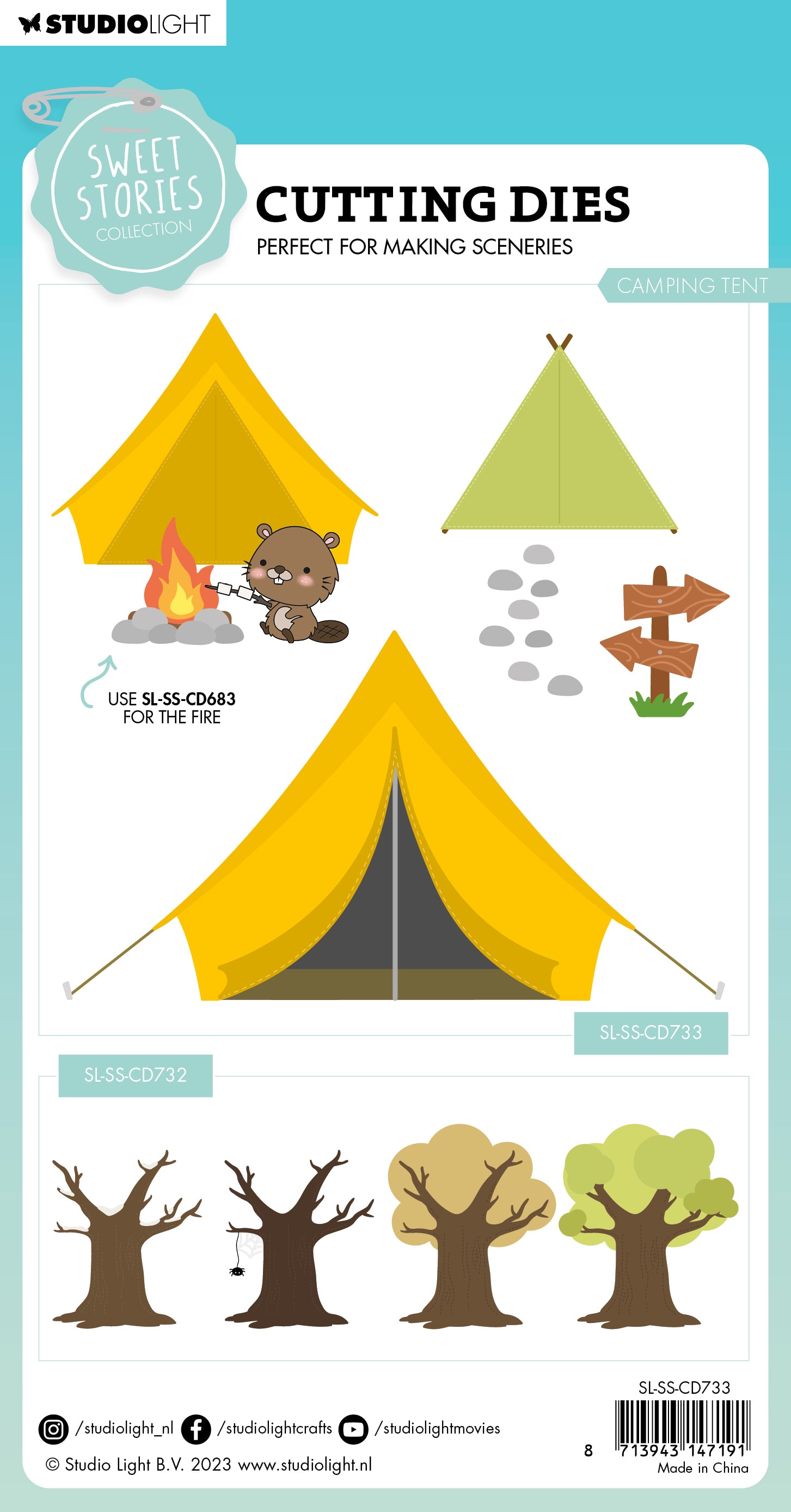 SL Cutting Die Camping Tent Sweet Stories 104x177x1mm 14 PC nr.733