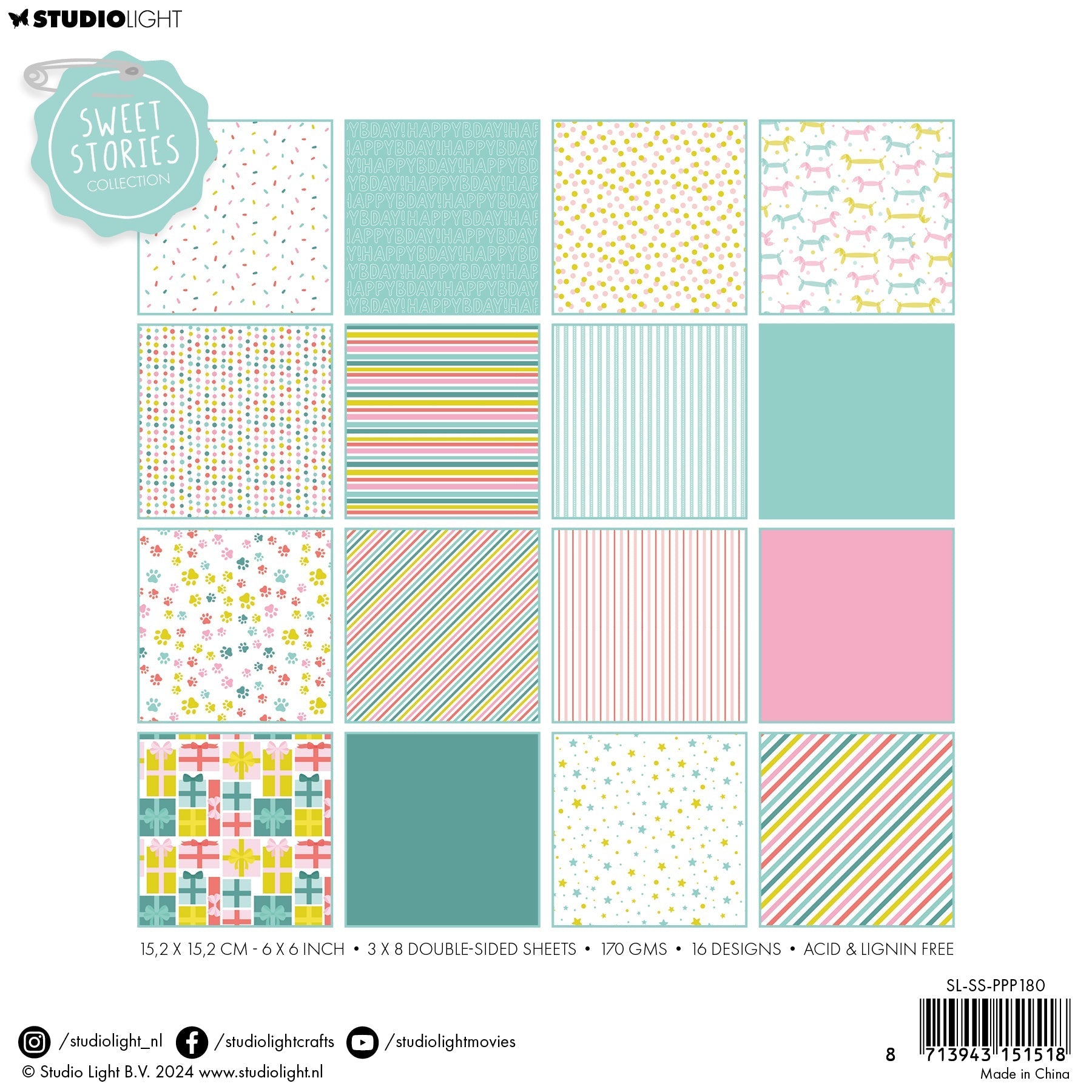 SL Pattern Paper Pad Birthday Sweet Stories 24 SH