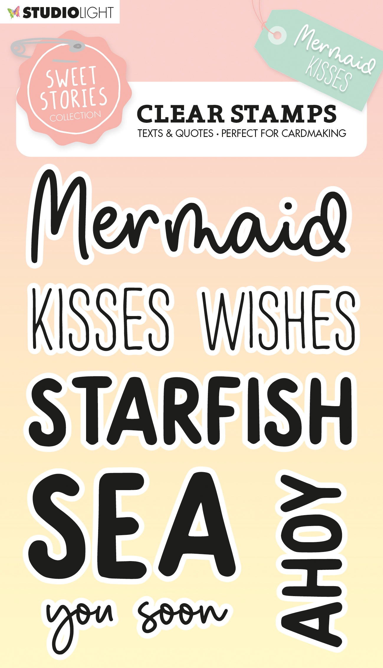 SL Clear Stamp Quotes Large Mermaid Kisses Sweet Stories 148x105x3mm 7 PC nr.441