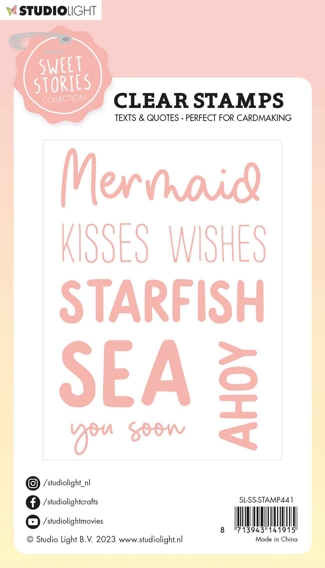 SL Clear Stamp Quotes Large Mermaid Kisses Sweet Stories 148x105x3mm 7 PC nr.441