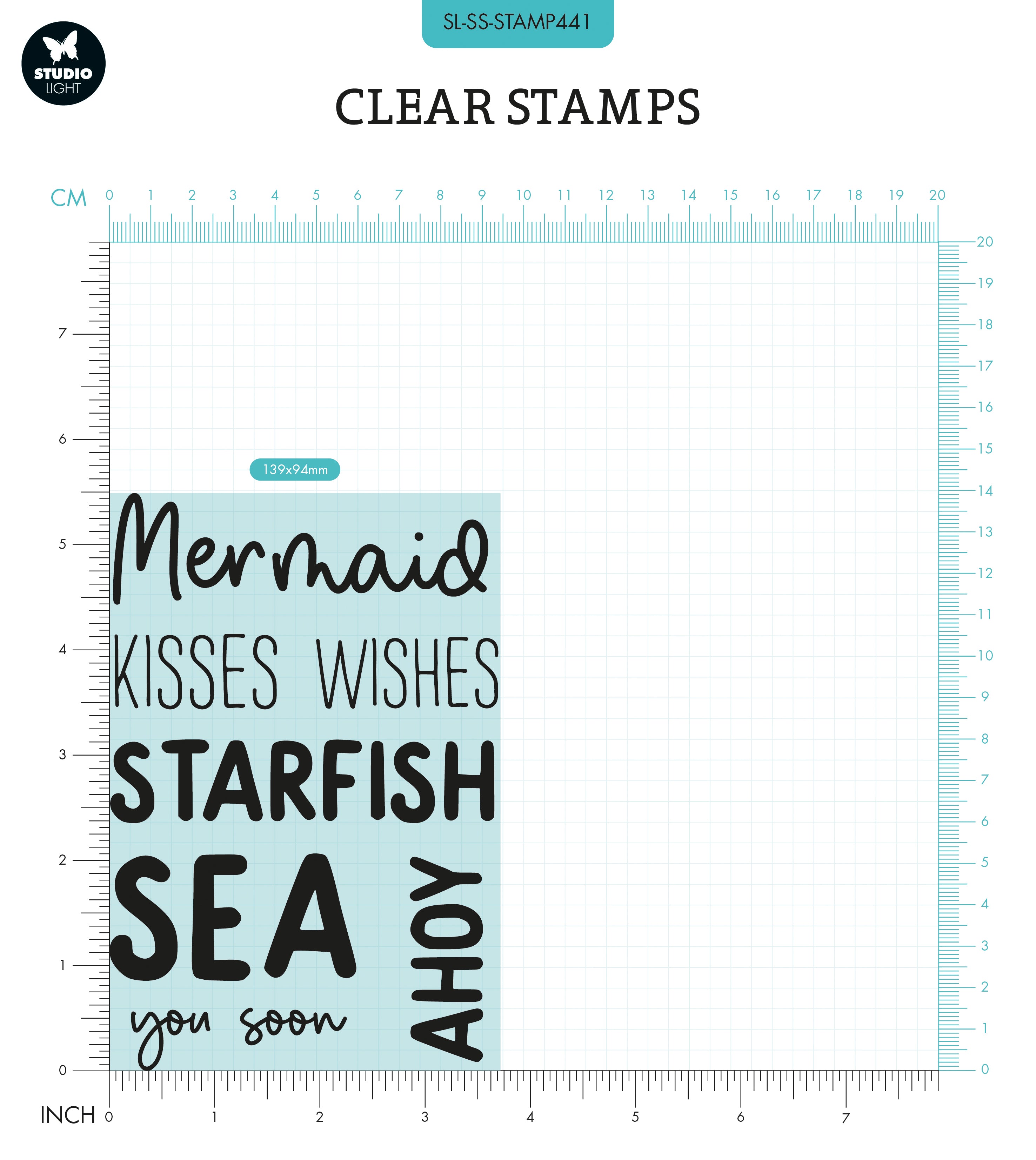 SL Clear Stamp Quotes Large Mermaid Kisses Sweet Stories 148x105x3mm 7 PC nr.441