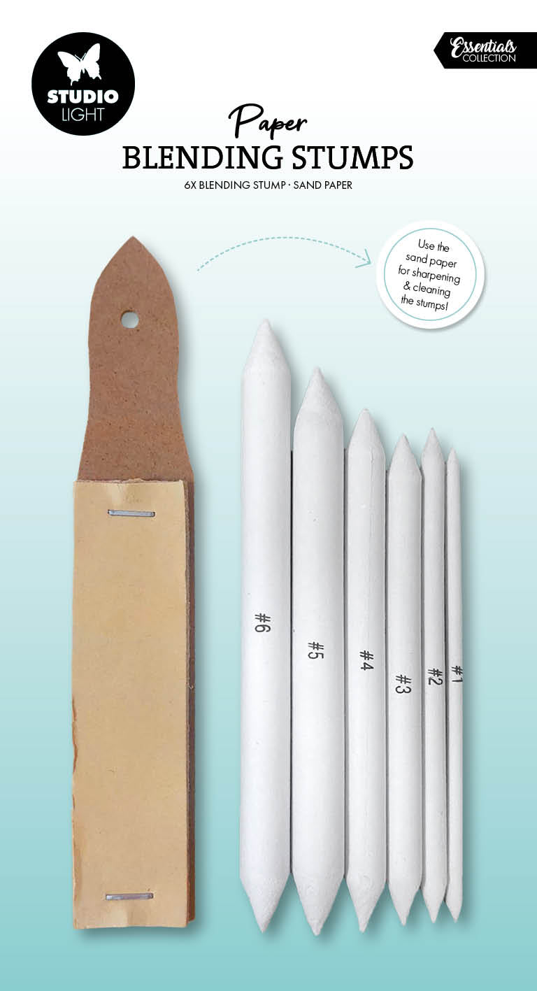 SL Drawing Tools Paper Blending Stumps & Sand Paper Essentials 7 Pieces