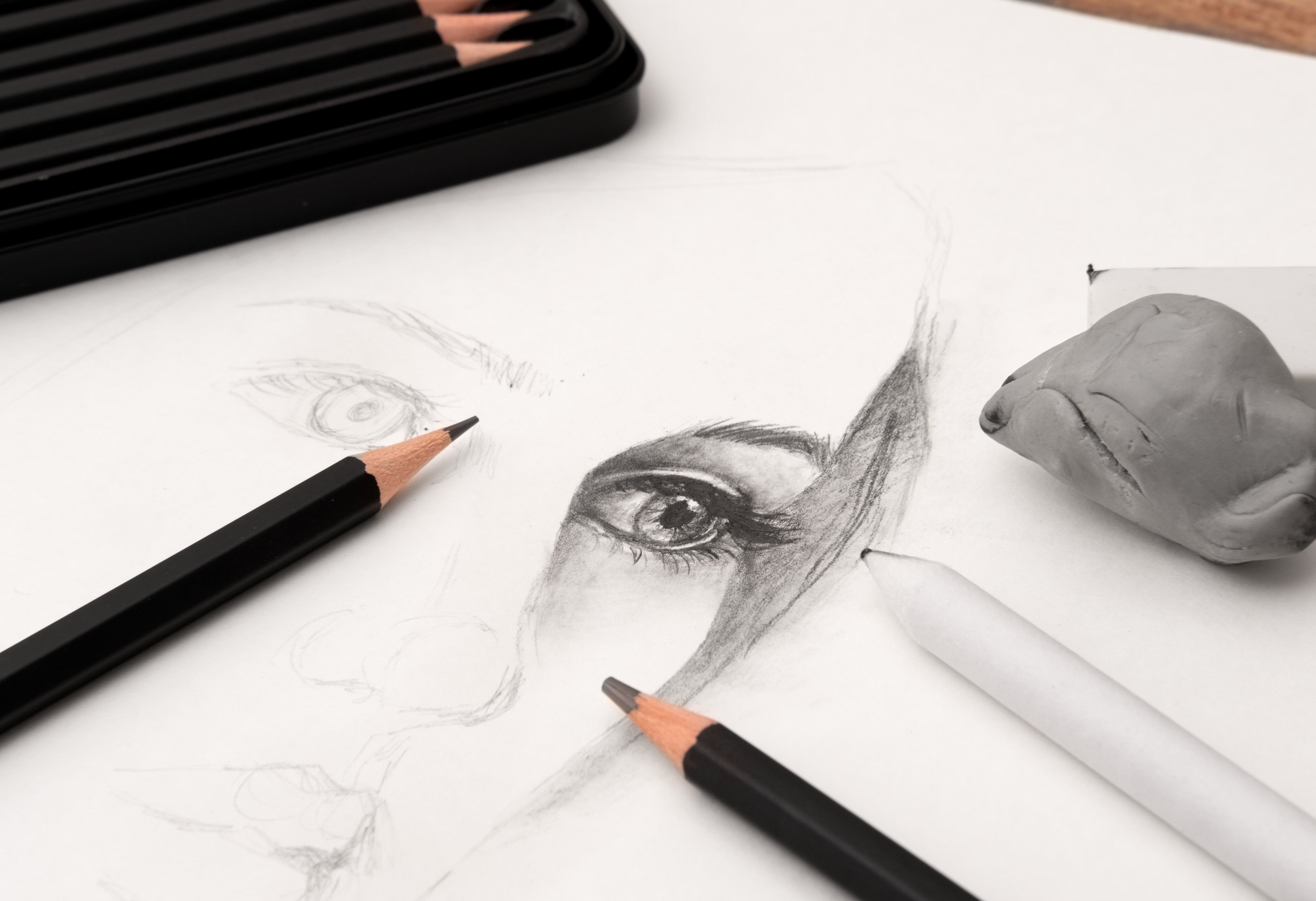 SL Drawing Tools Paper Blending Stumps & Sand Paper Essentials 7 Pieces