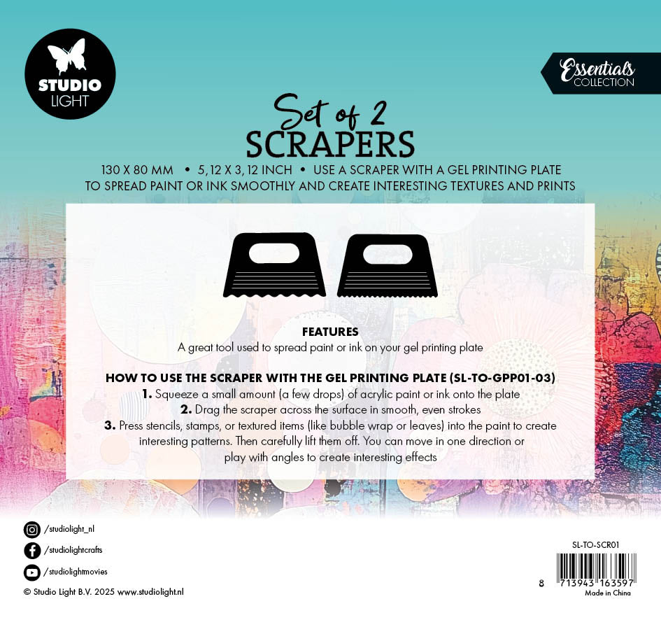 SL Scrapers Set of 2 Tools 160x150x4mm 2 Pieces