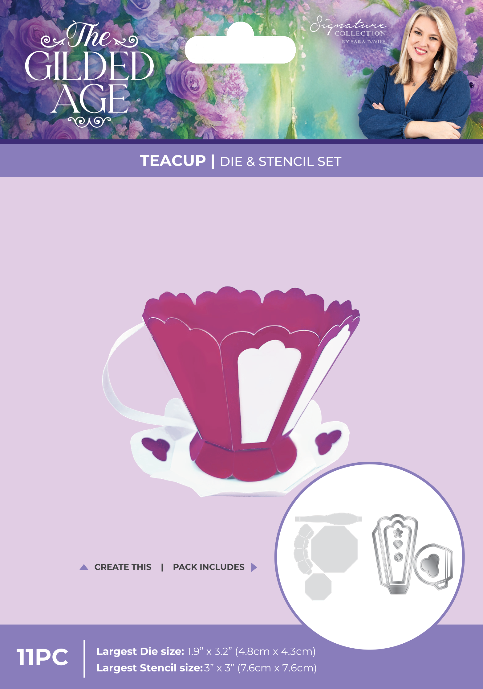 Sara Signature The Gilded Age Die & Stencil Set - Teacup