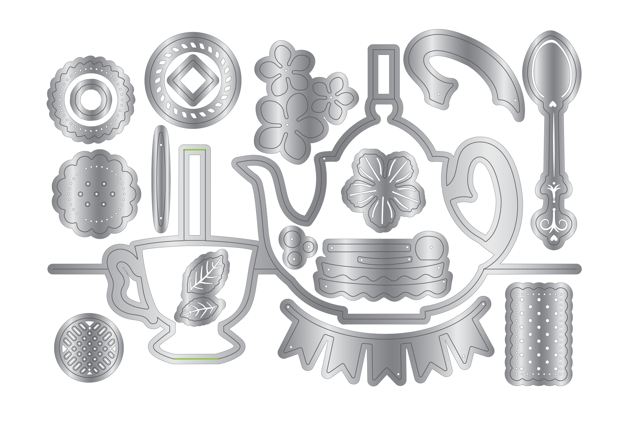 Sara Signature The Gilded Age Metal Die - Pop-up Tea Party