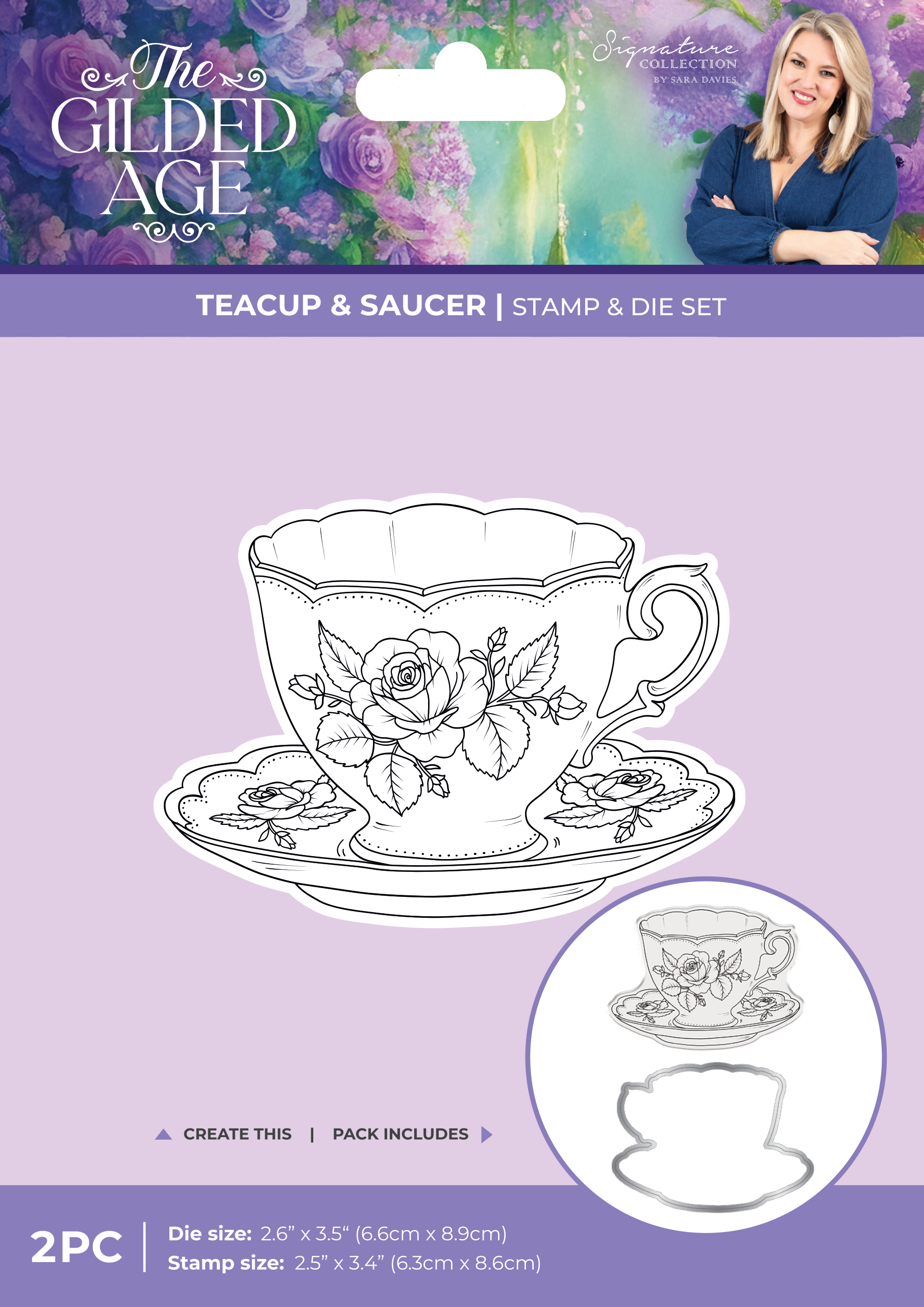 Sara Signature The Gilded Age Stamp & Die - Teacup & Saucer