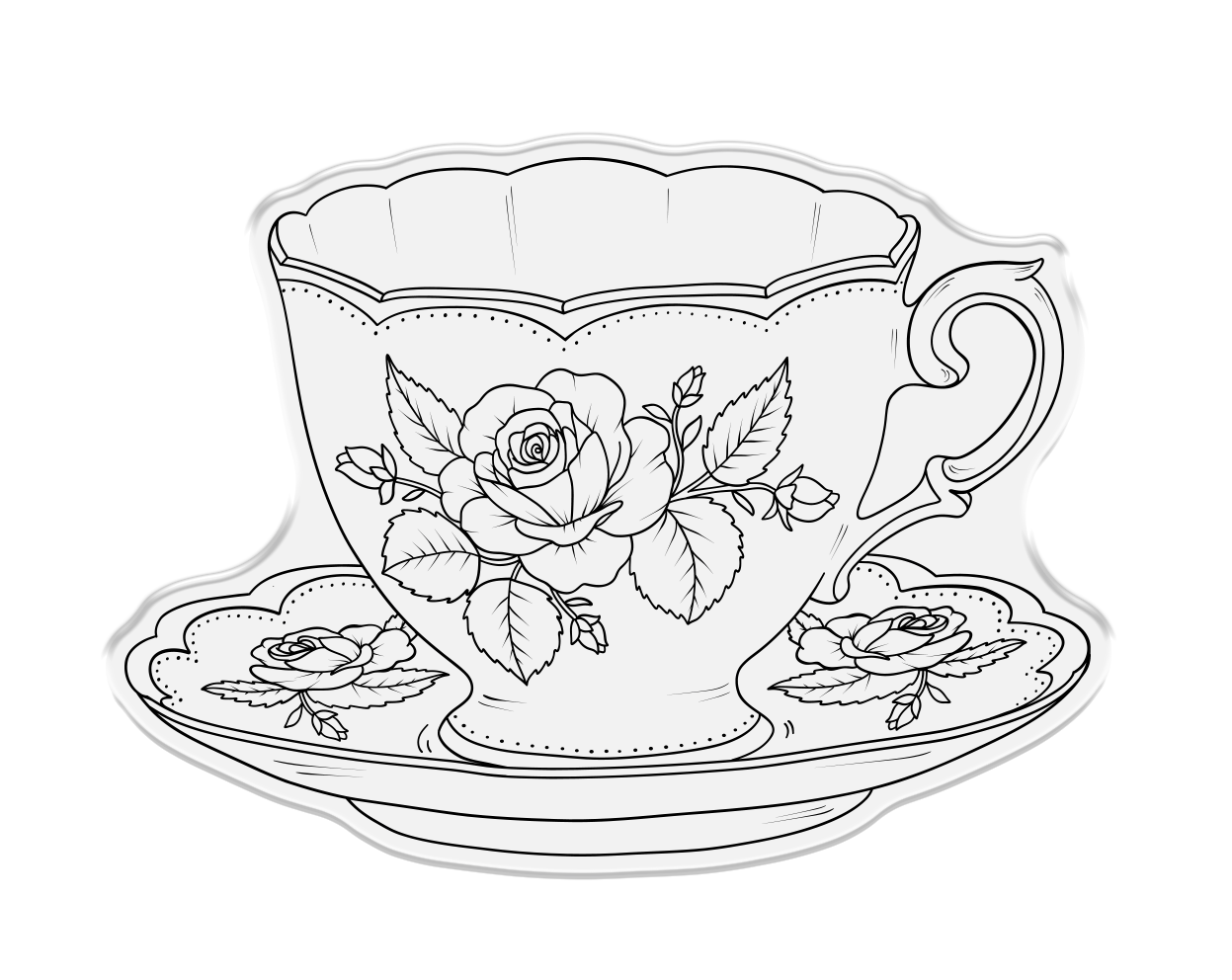 Sara Signature The Gilded Age Stamp & Die - Teacup & Saucer