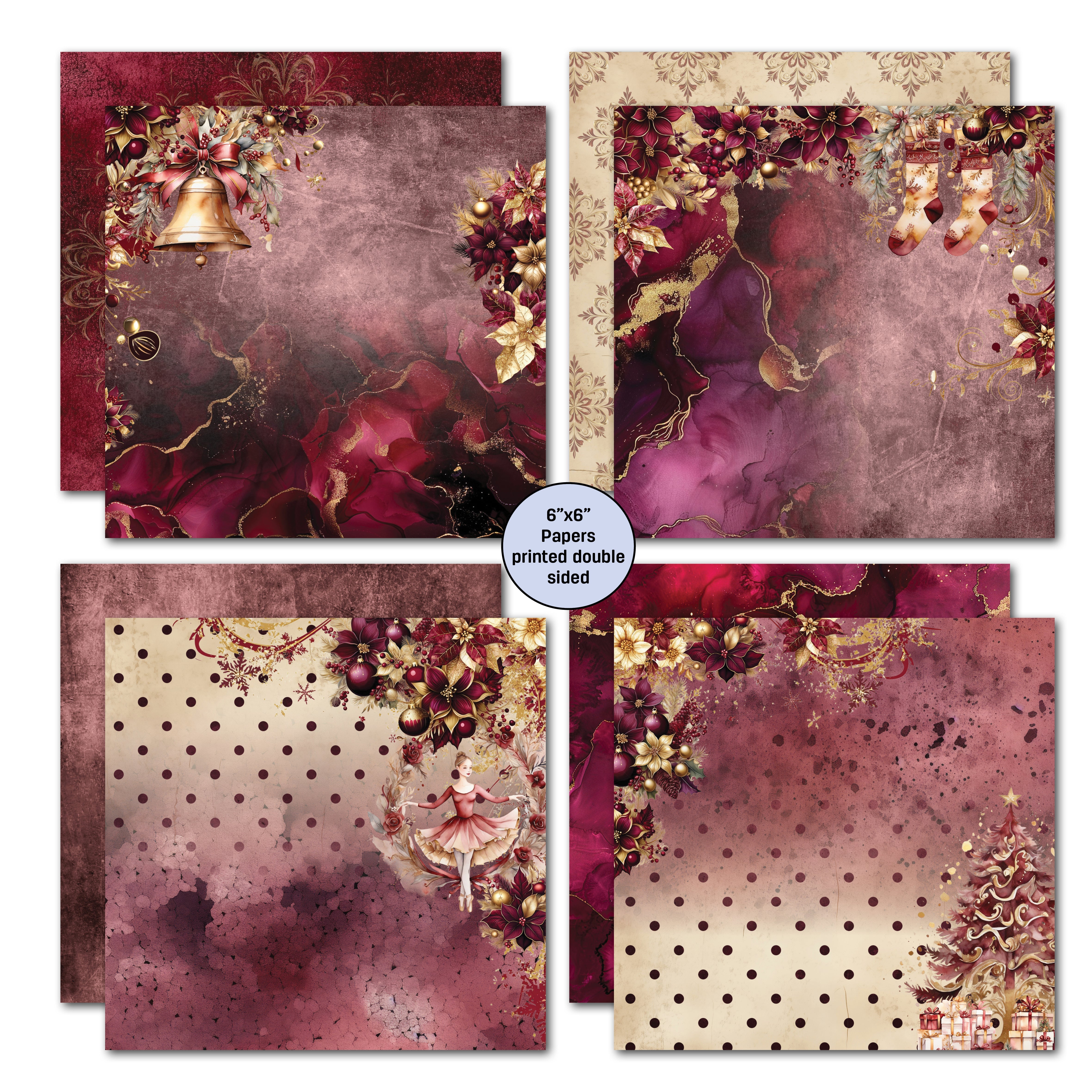 3Quarter Designs Sugarplum Wreath 6x6 Paper Pack