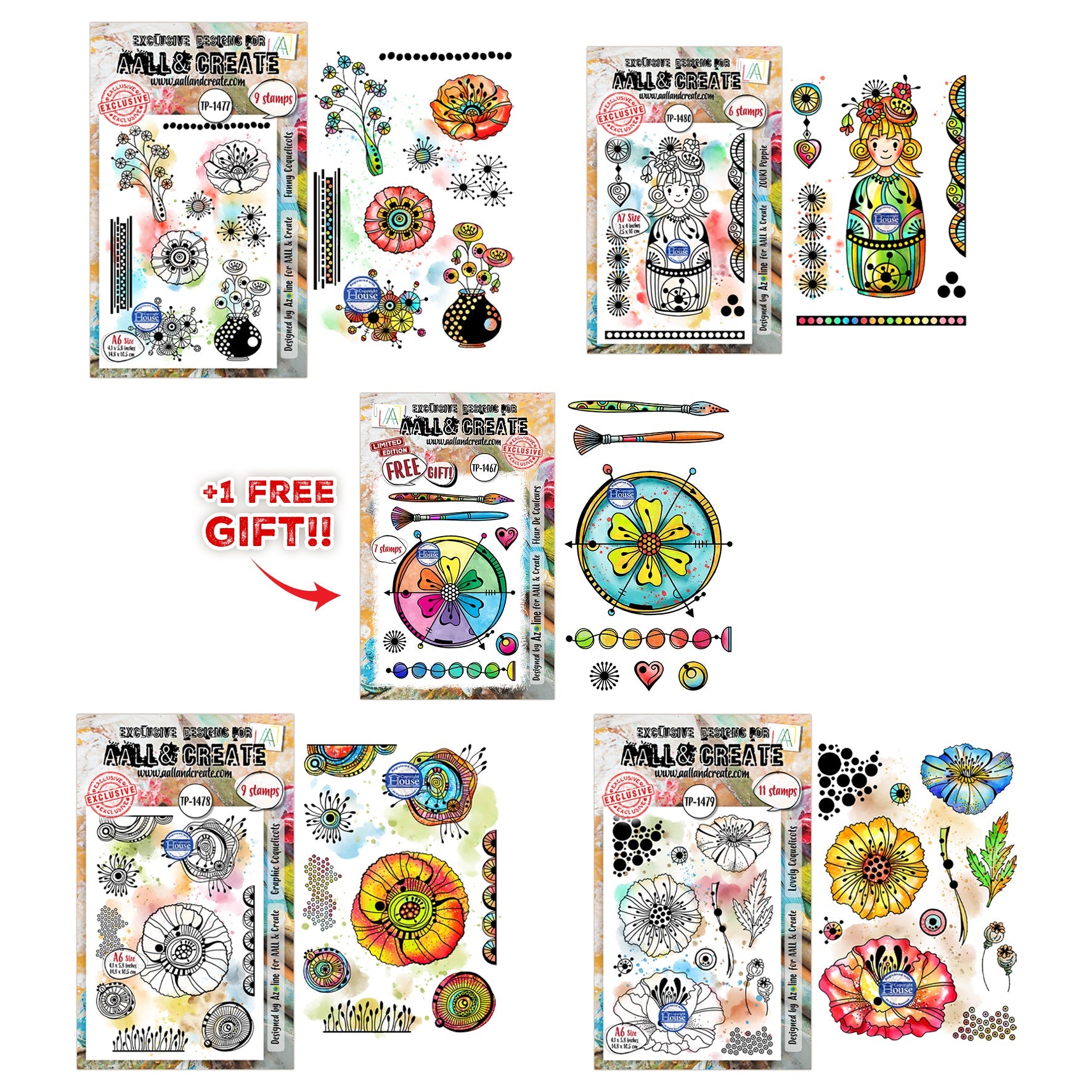 AALL and Create - Azoline Lovely Couleurs Stamp Bundle