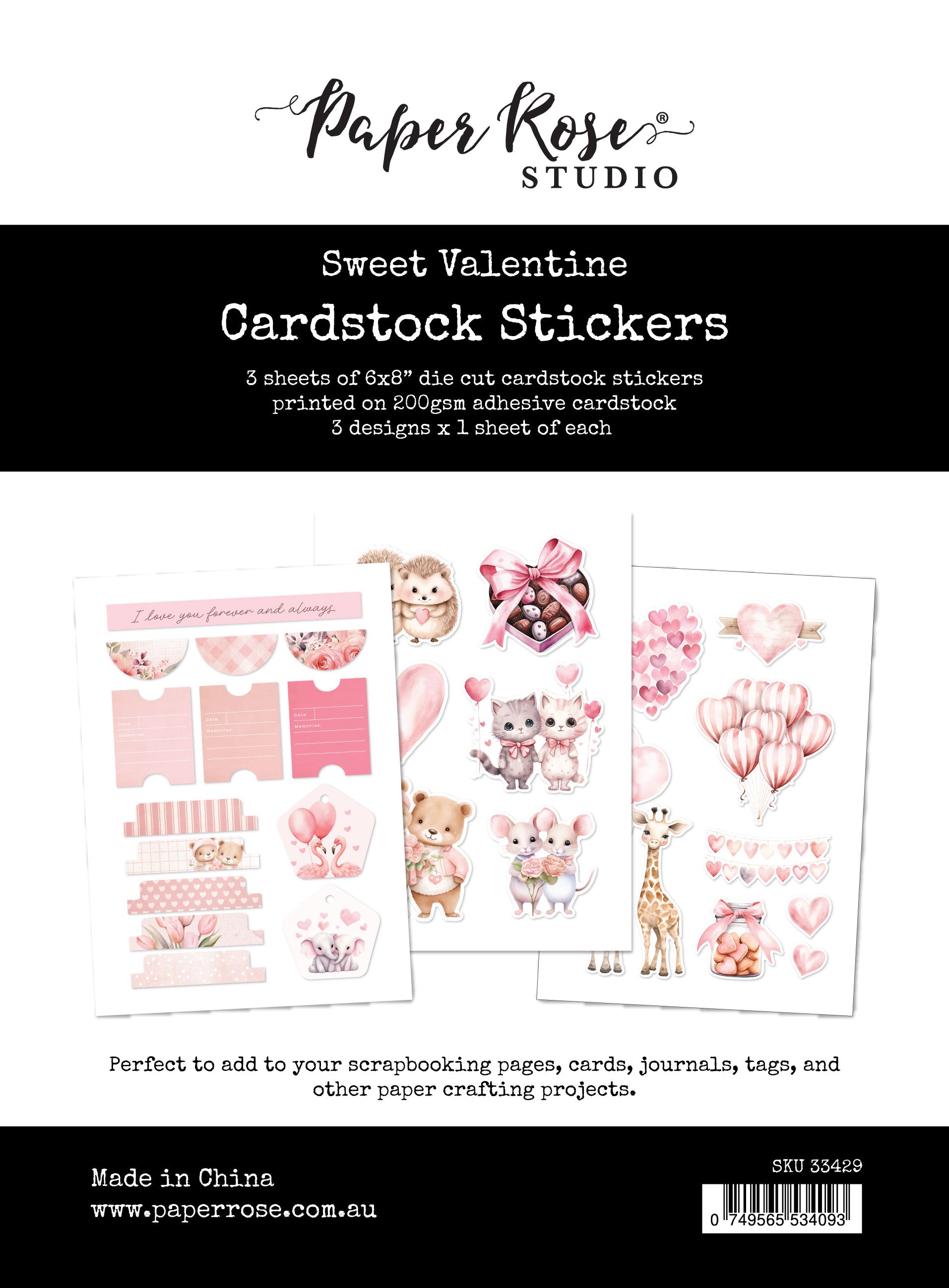 Sweet Valentine Cardstock Stickers 33429