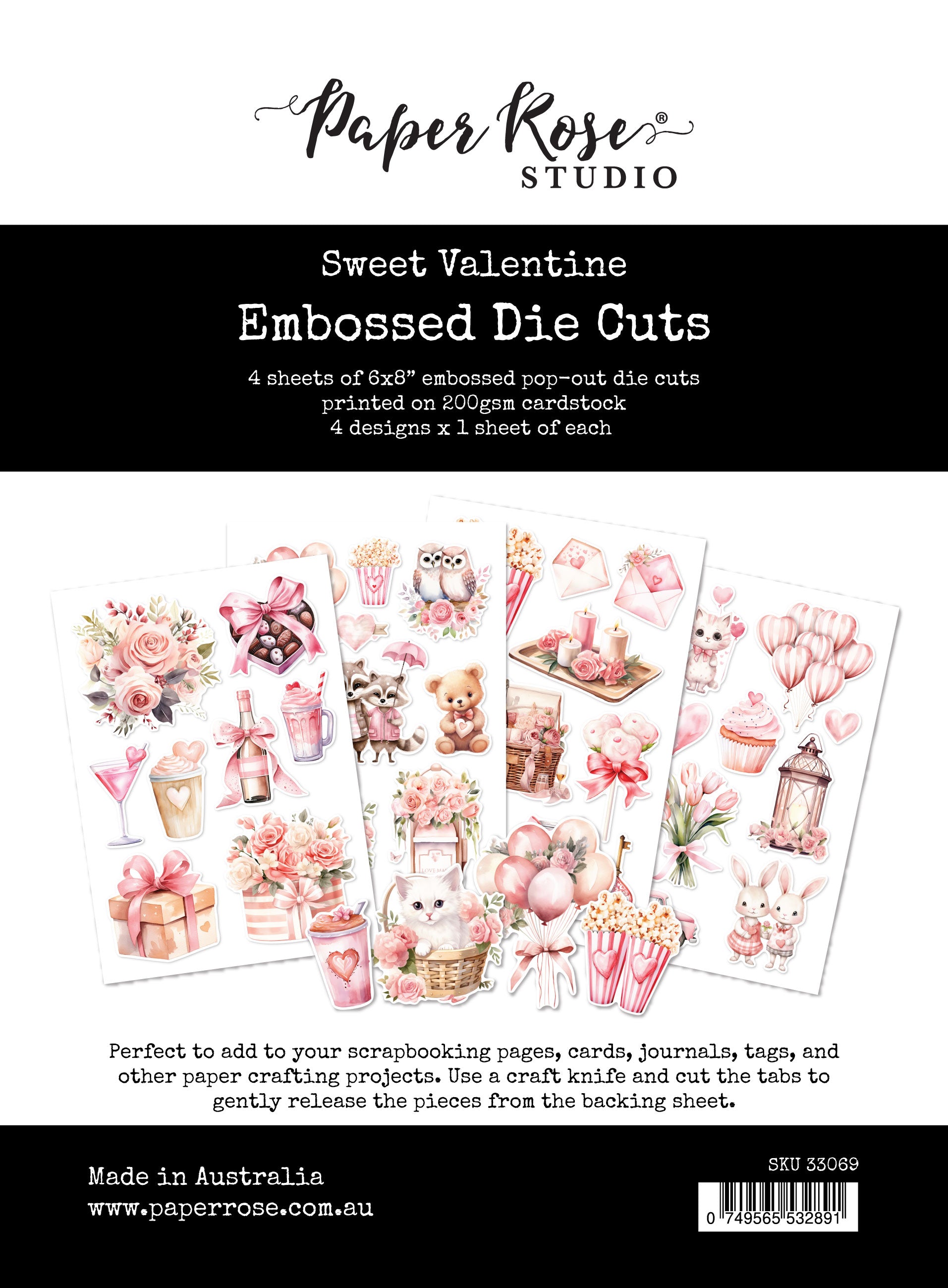 Sweet Valentine Embossed Die Cuts 33069