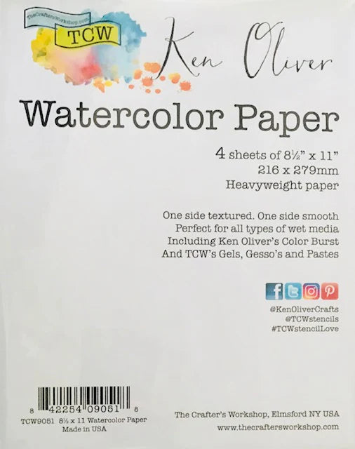 The Crafters Workshop (TCW) 8½x11 Watercolor Paper 4-Pack