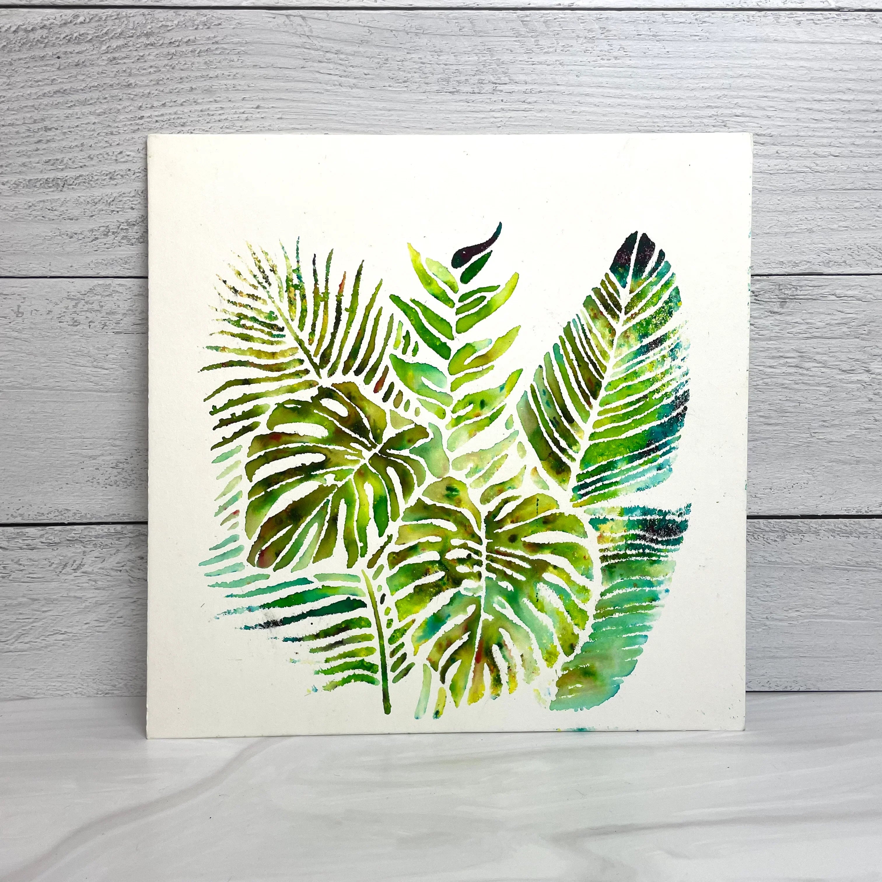 The Crafters Workshop 6x6 Stencil Tropical Fronds