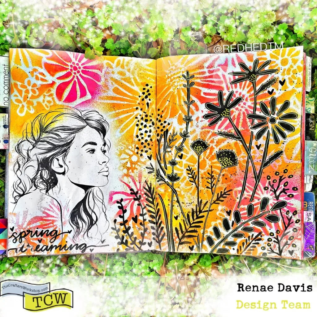 The Crafters Workshop 6x6 Stencil Summer Meadow