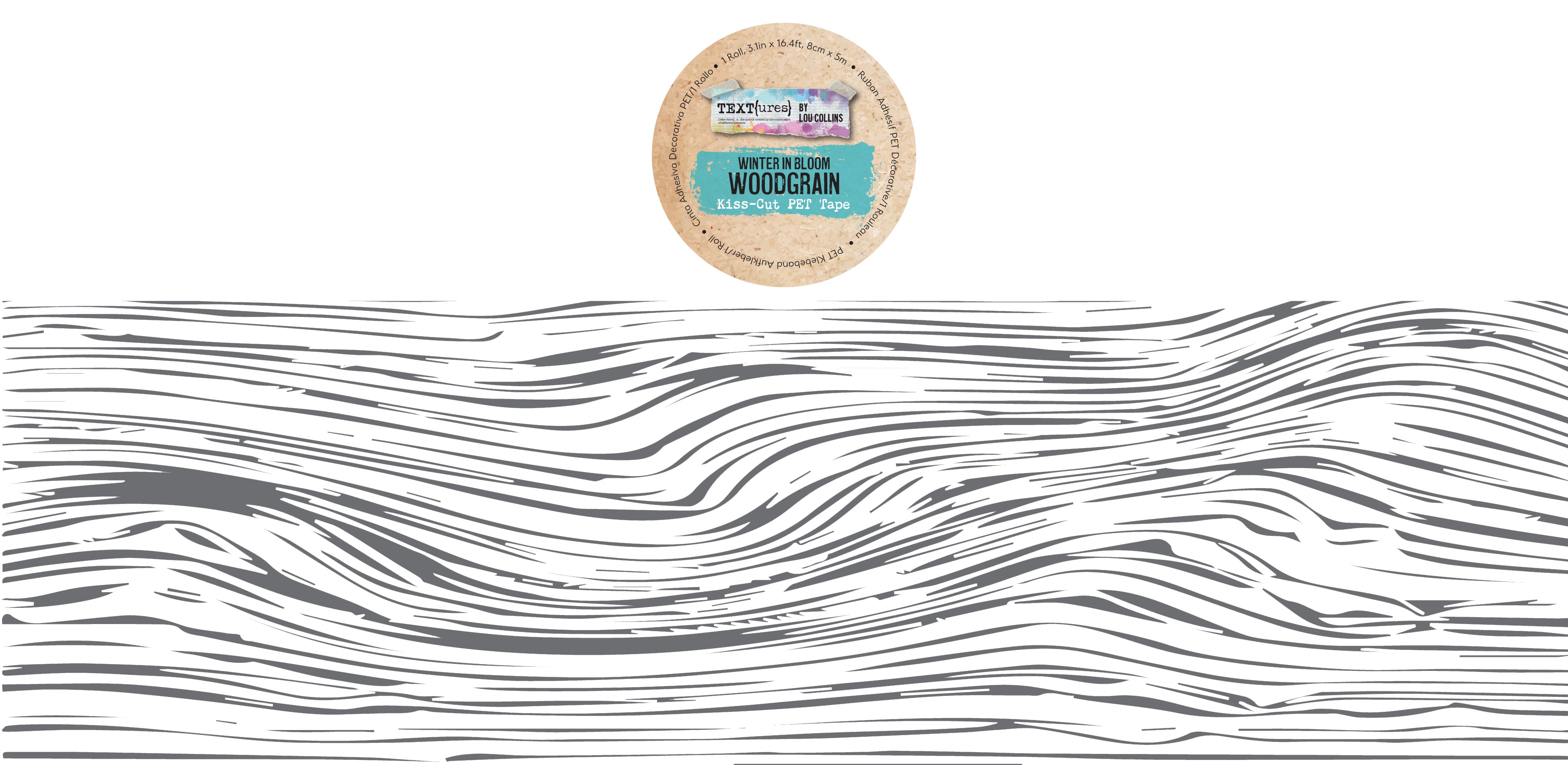 TEXT{ures} Winter in Bloom Woodgrain Kiss-Cut PET Tape