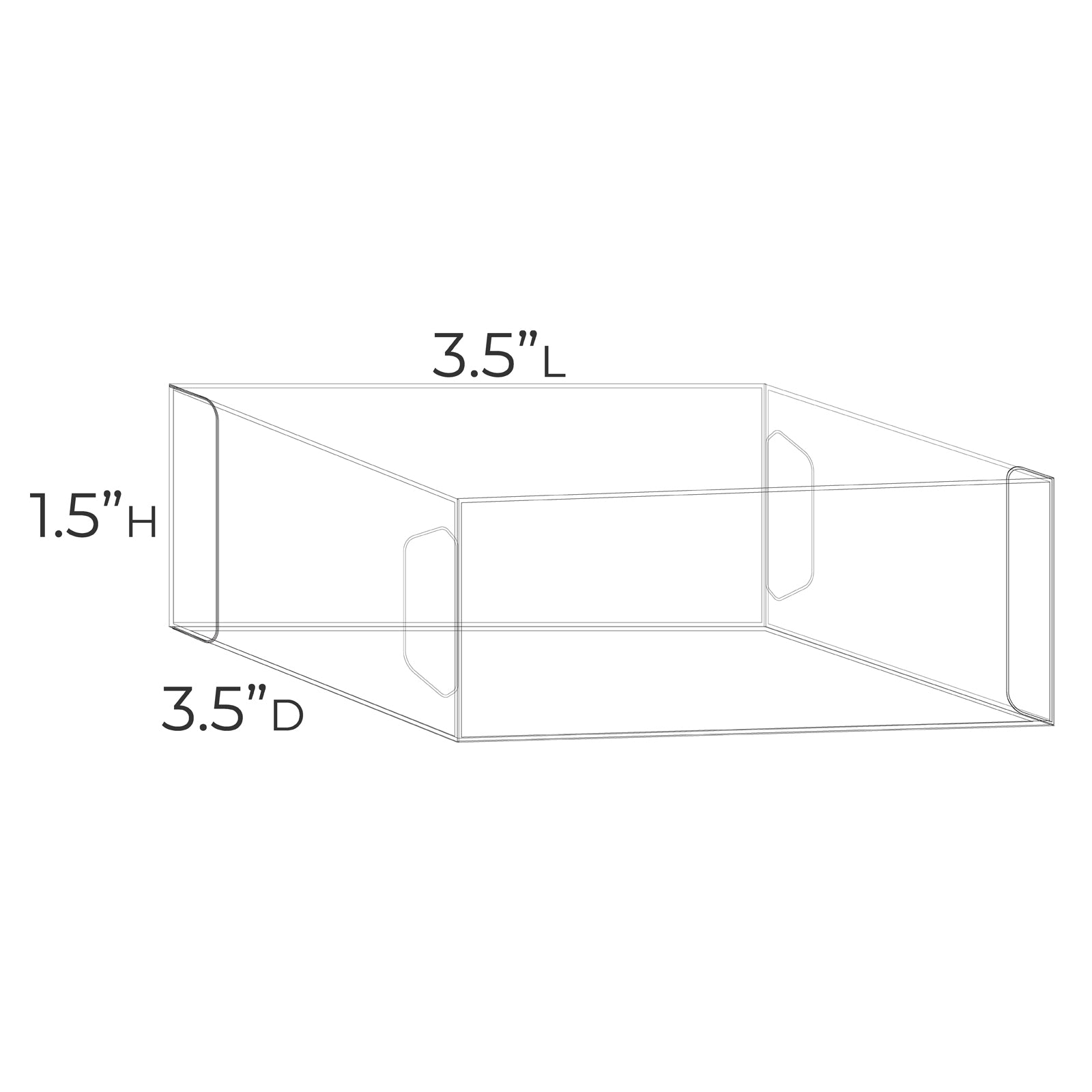 The Organized Option Basic Box "J" - 3.5" W x 3.5" L x 1.5" H - Set of 5