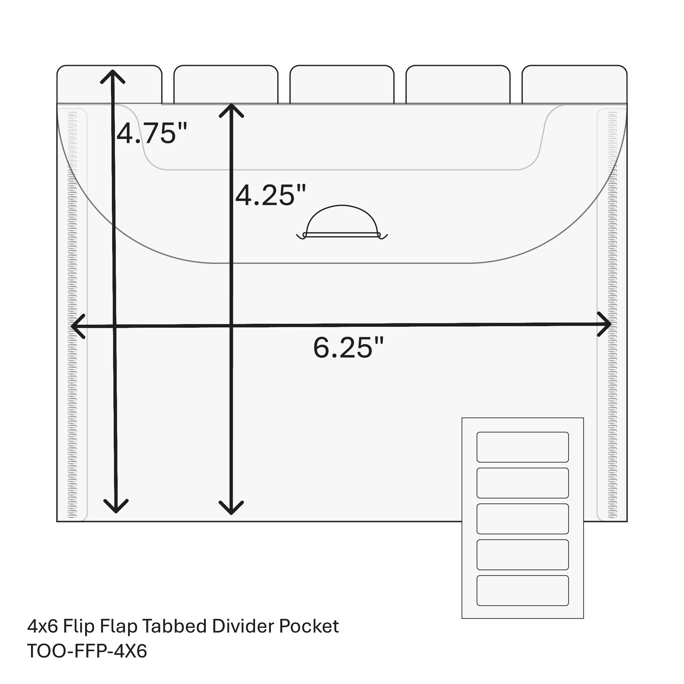 The Organized Option 4x6 Flip Flap Tabbed Divider Pockets - 10pk