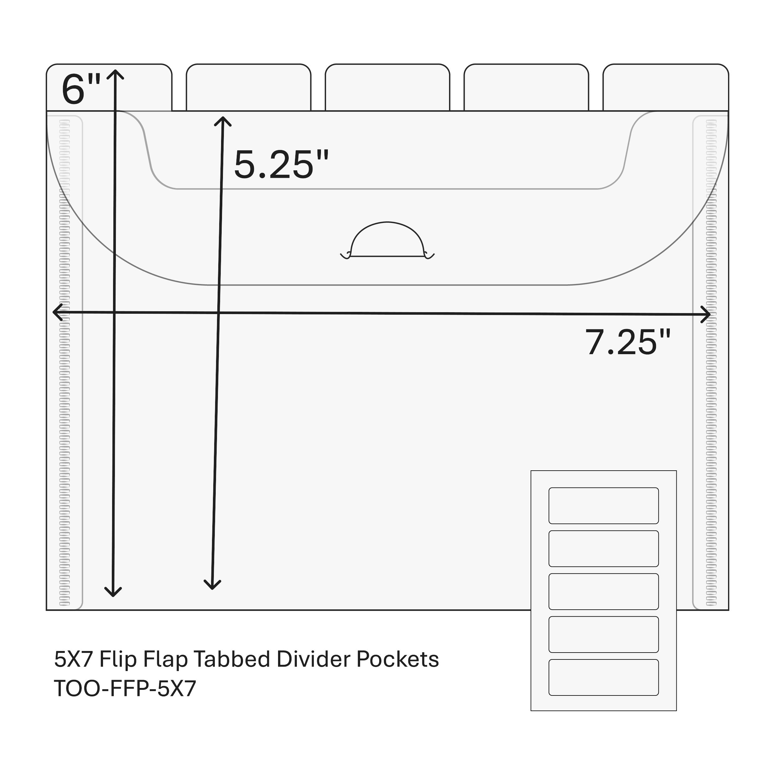 The Organized Option 5x7 Flip Flap Tabbed Divider Pockets - 10pk