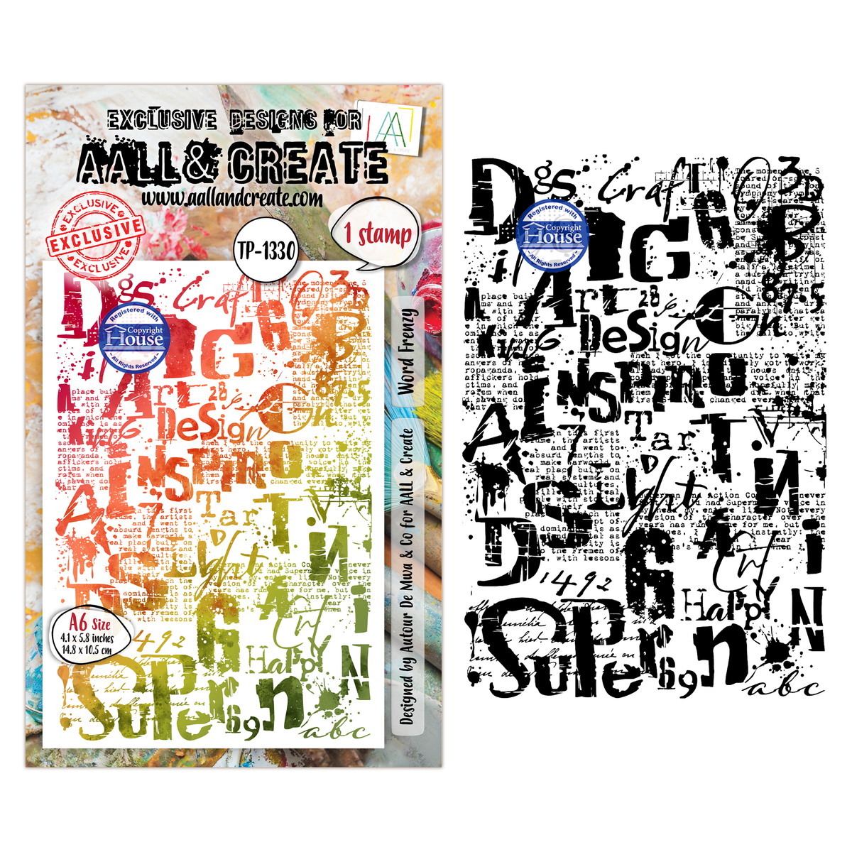 AALL and Create - A6 Stamp Set - Word Frenzy