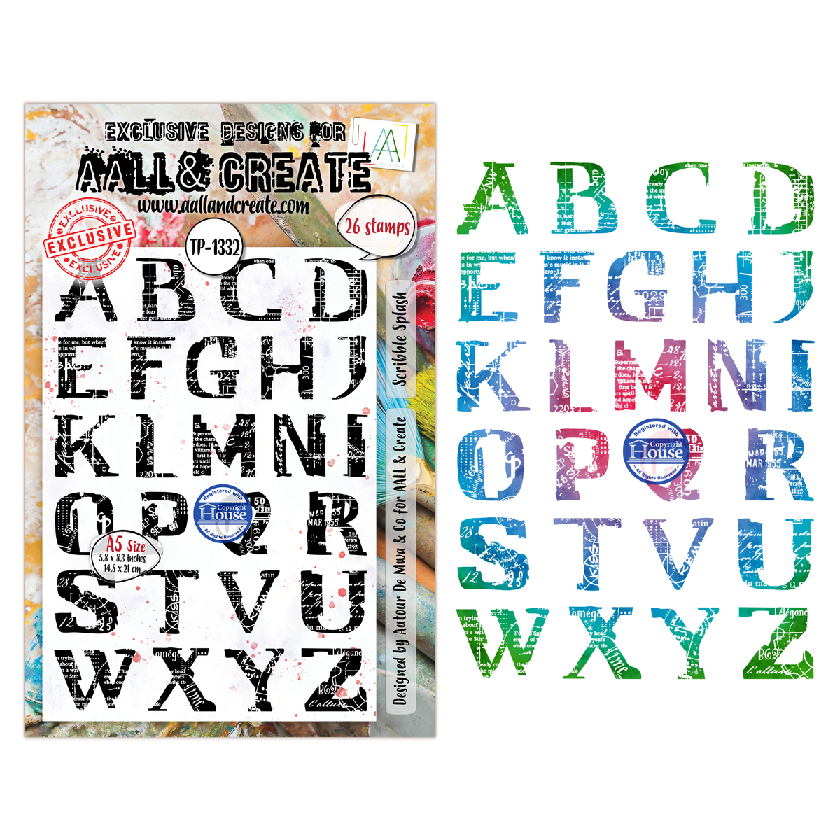 AALL and Create - A5 Stamp Set - Scribble Splash