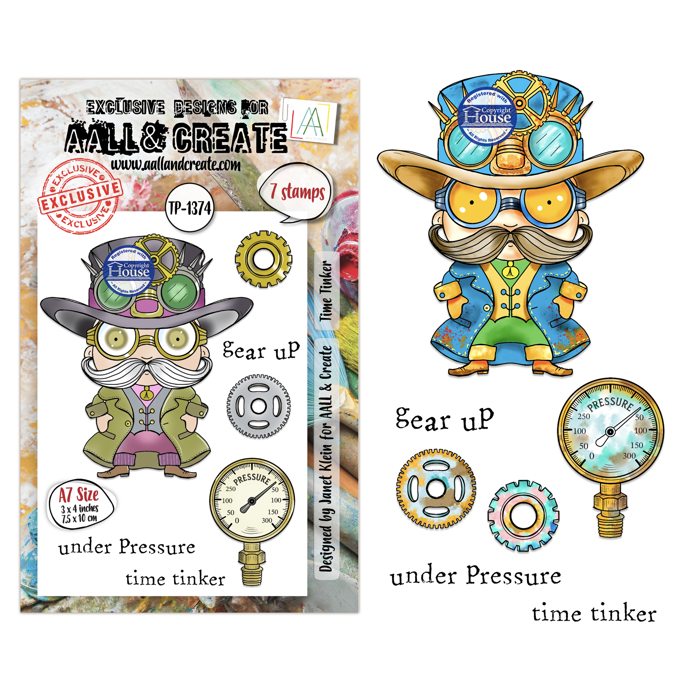 AALL and Create - A7 - Stamp Set - Time Tinker