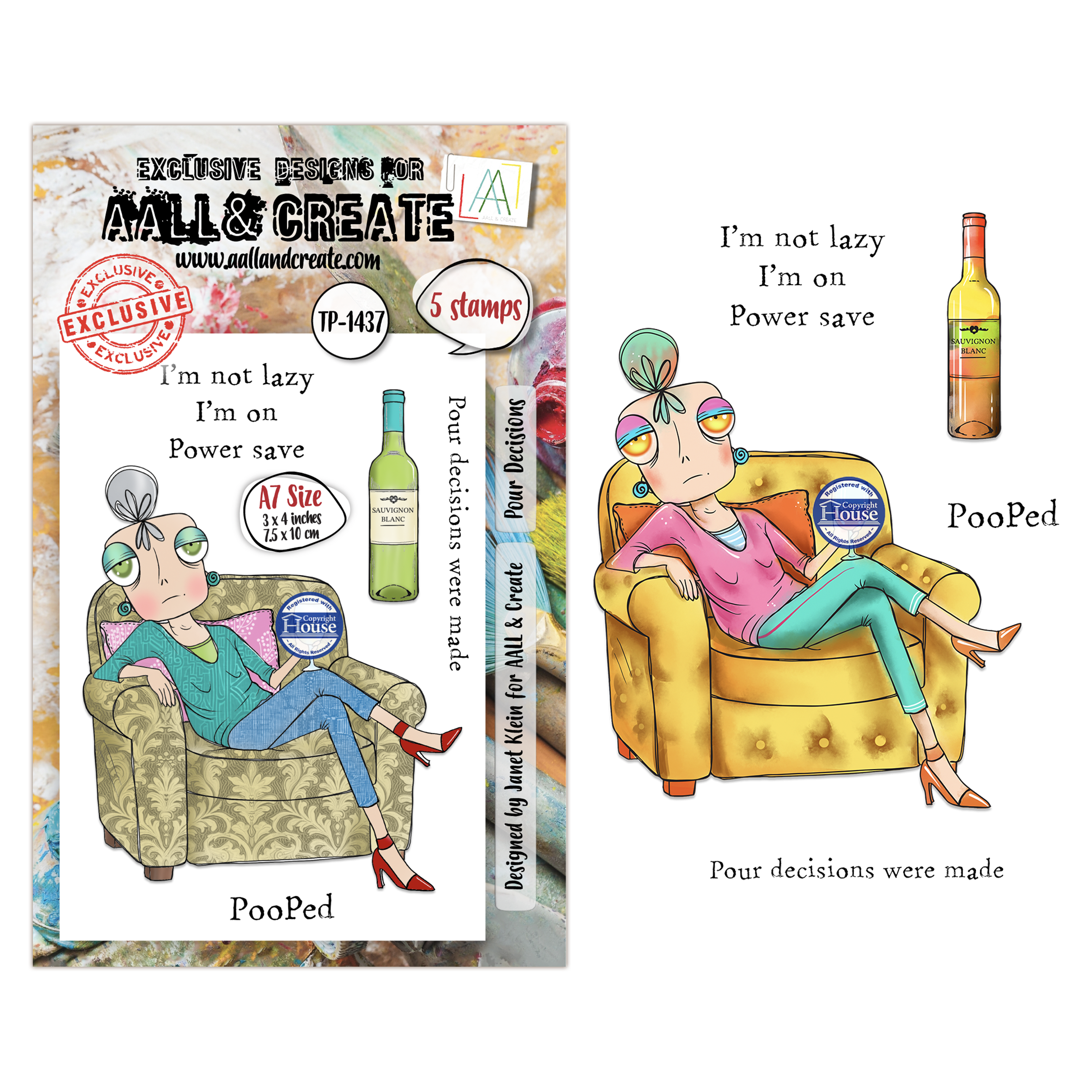AALL and Create - A7 - Stamp Set - Pour Decisions