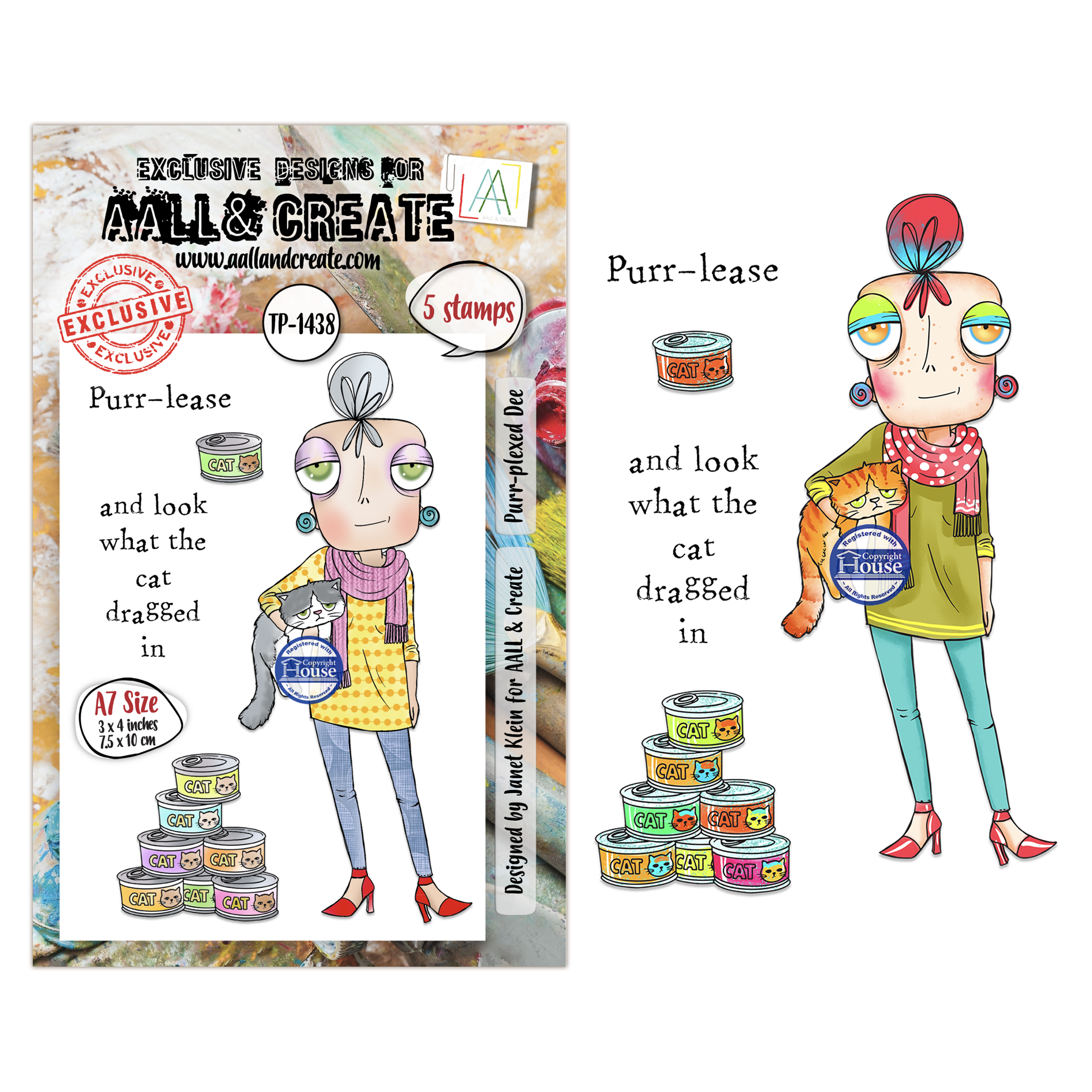 AALL and Create - A7 - Stamp Set - Purr-plexed Dee
