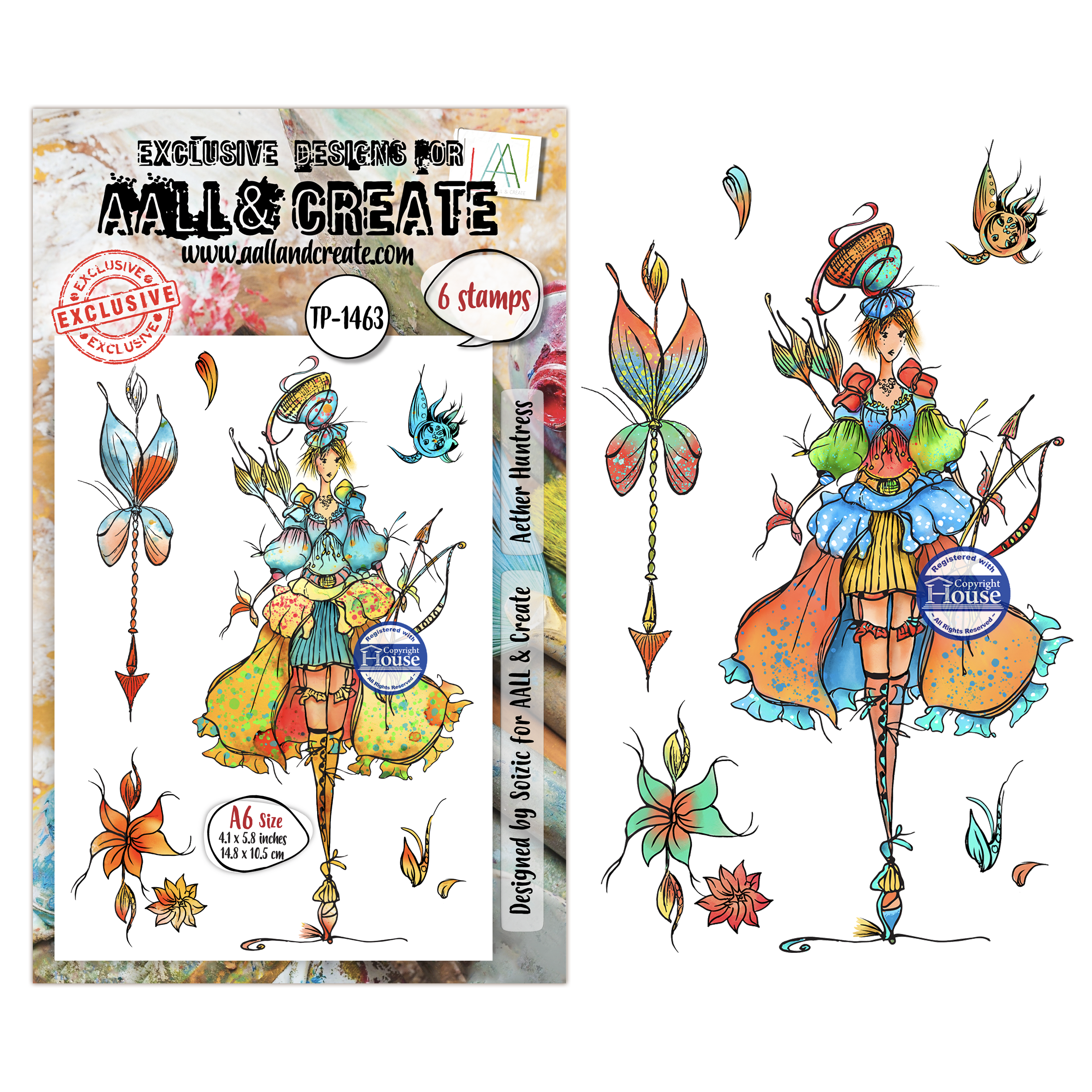 AALL and Create - A6 - Stamp Set - Aether Huntress