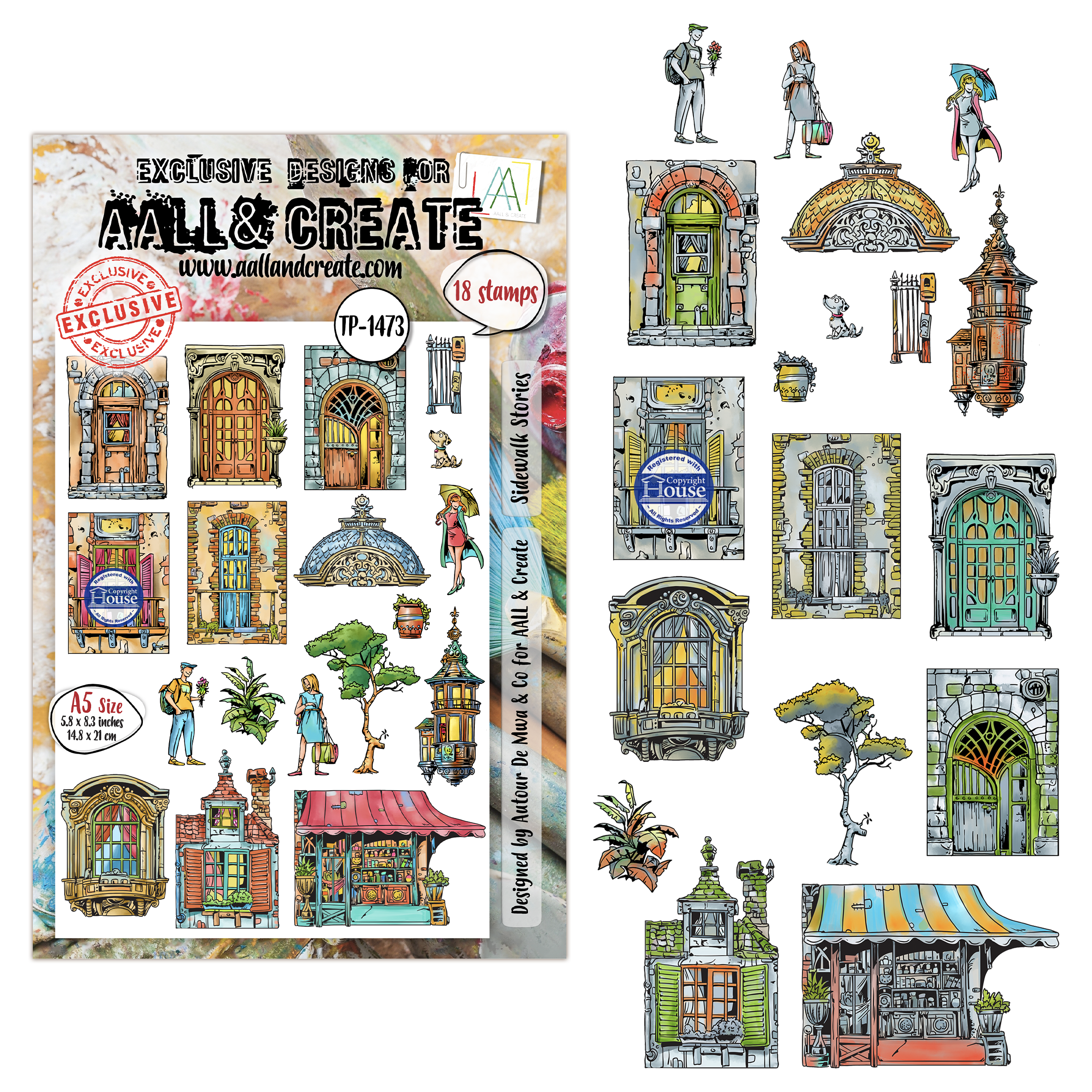 AALL and Create - A5 - Stamp Set - Sidewalk Stories