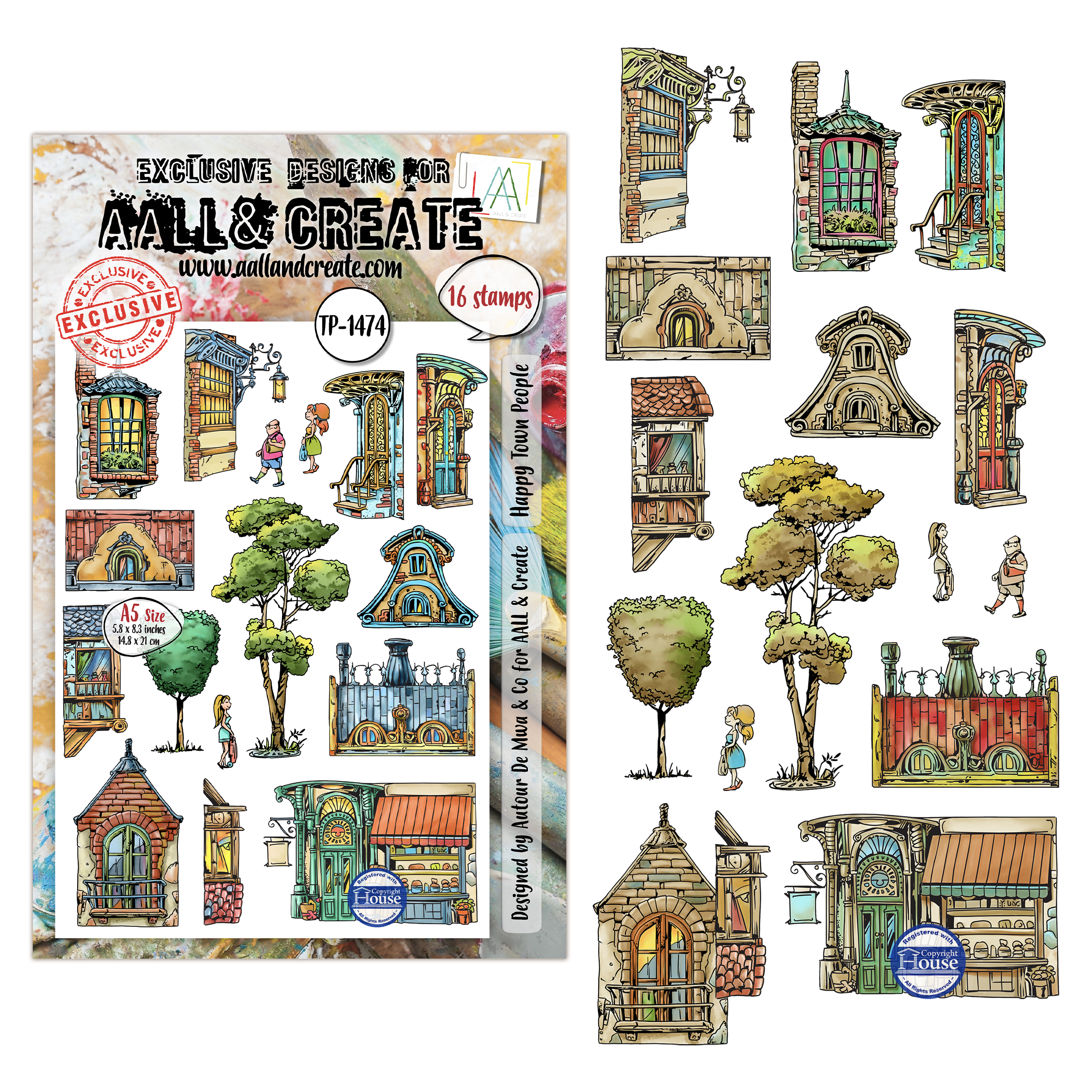 AALL and Create - A5 - Stamp Set - Happy Town People
