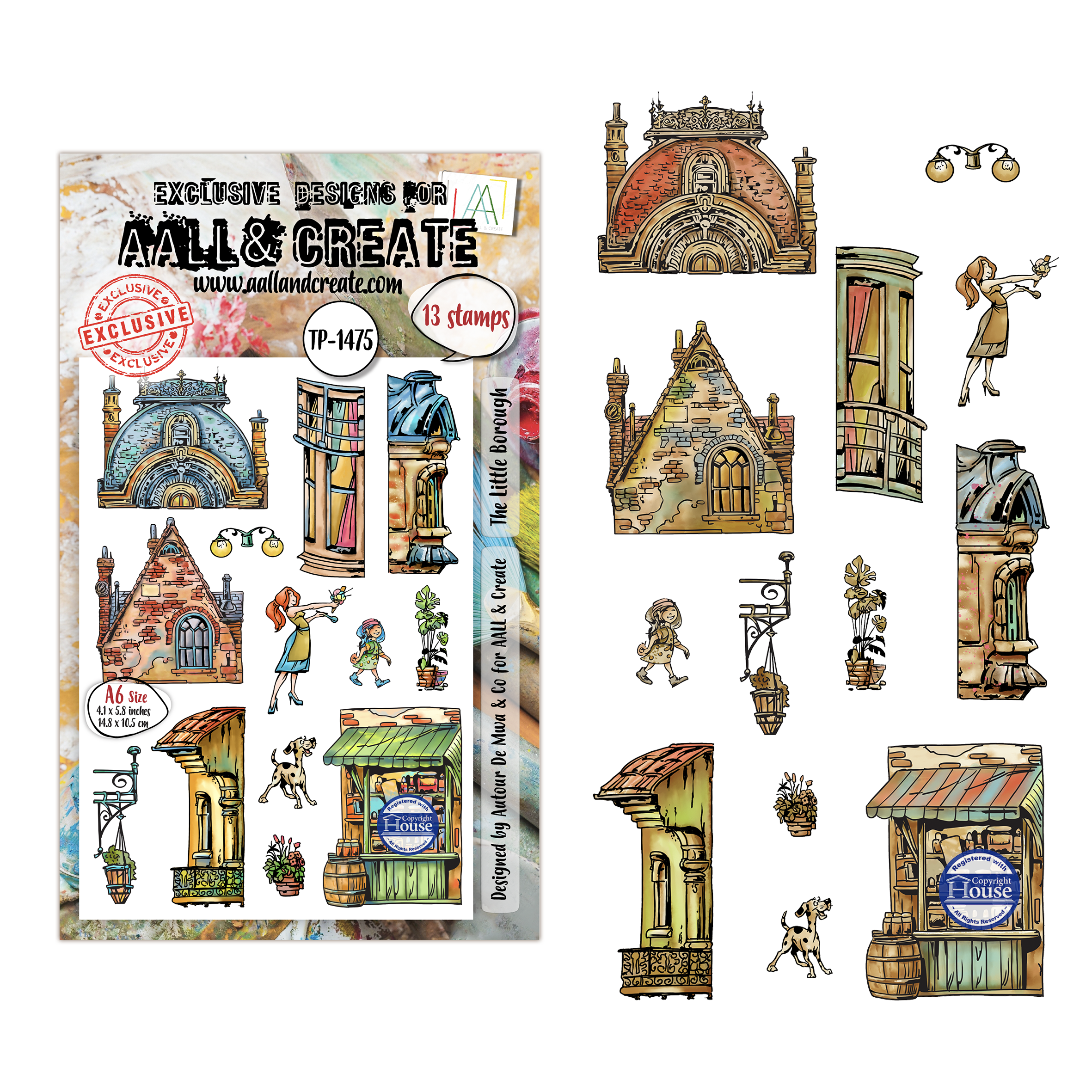 AALL and Create - A6 - Stamp Set - The Little Borough