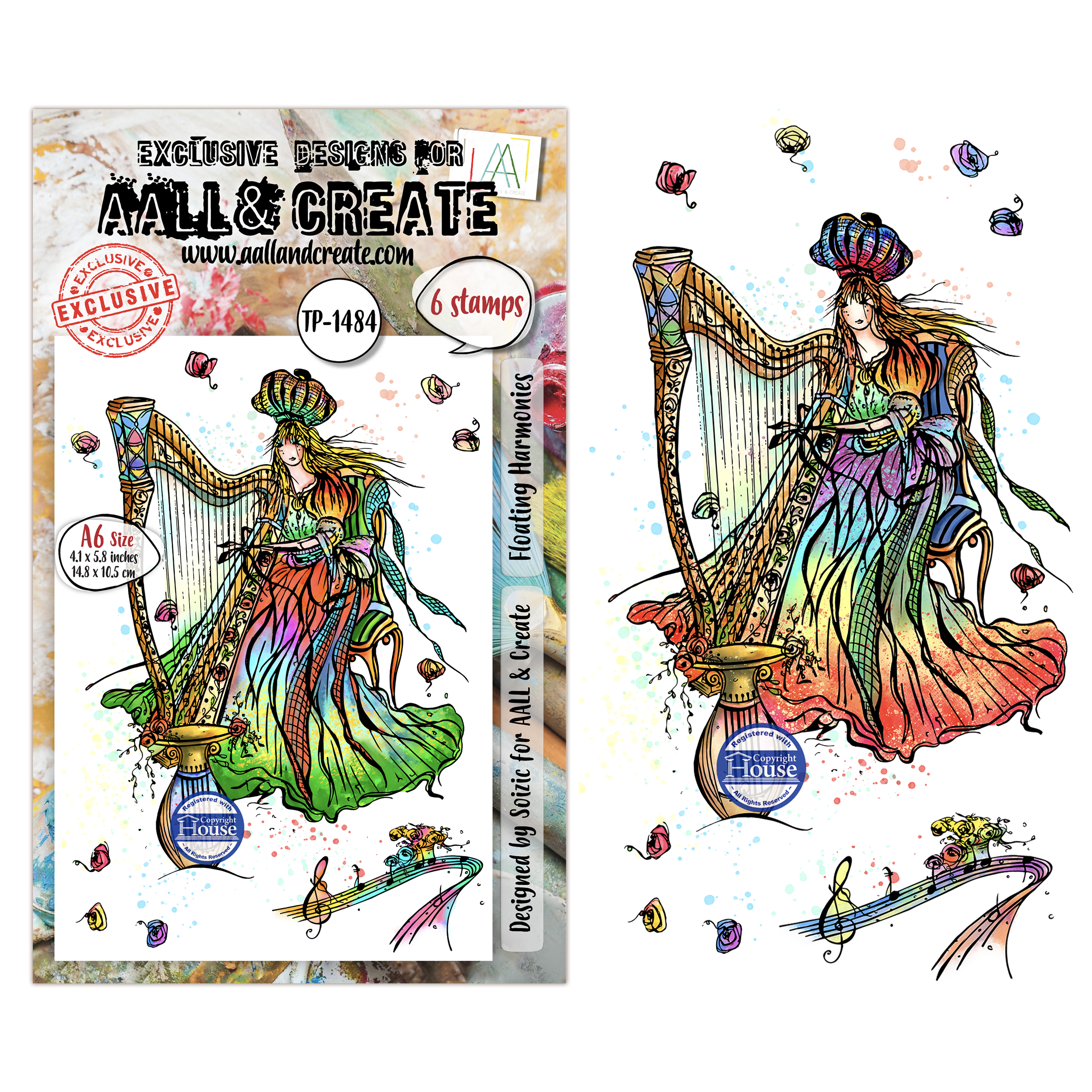 AALL and Create - A6 - Stamp Set - Floating Harmonies