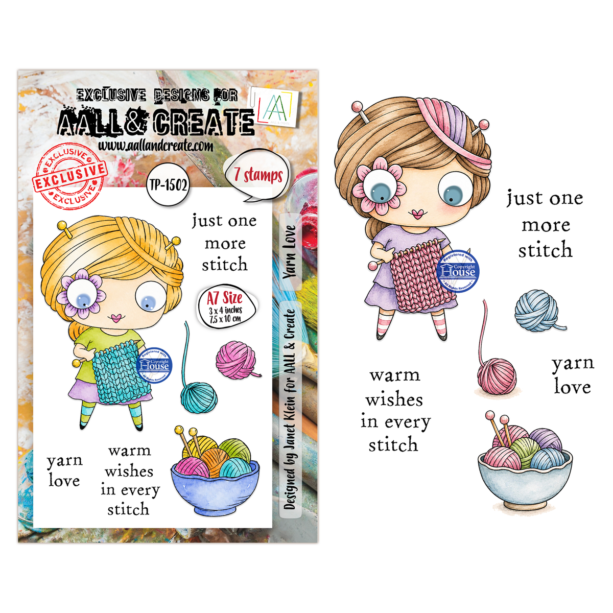 AALL and Create - A7 Stamp Set - Yarn Love