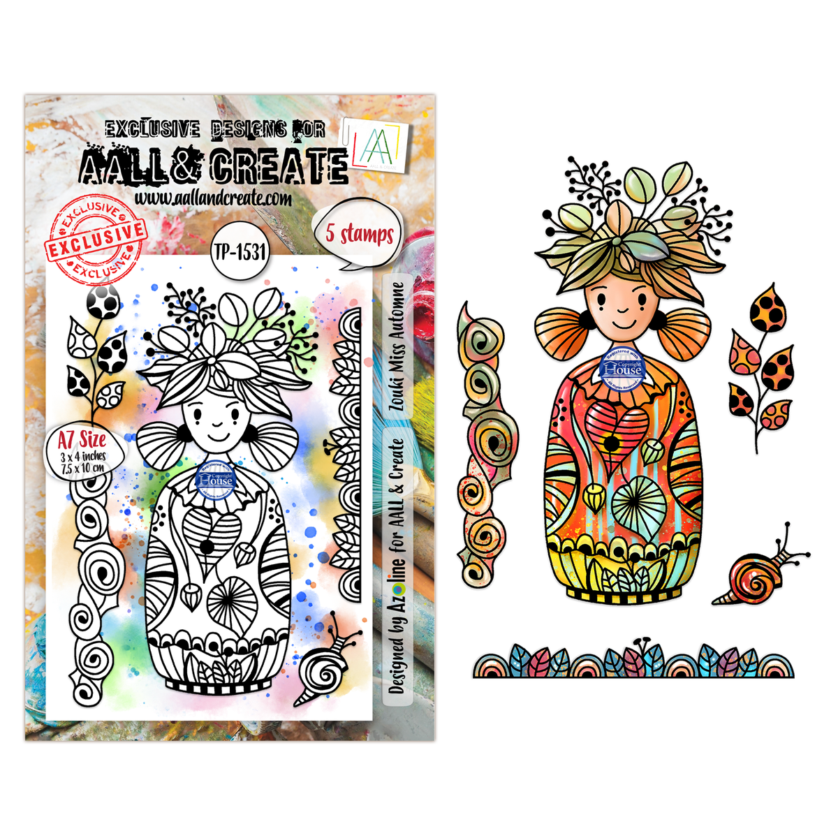 AALL and Create - A7 Stamp Set - Zouki Miss Automne