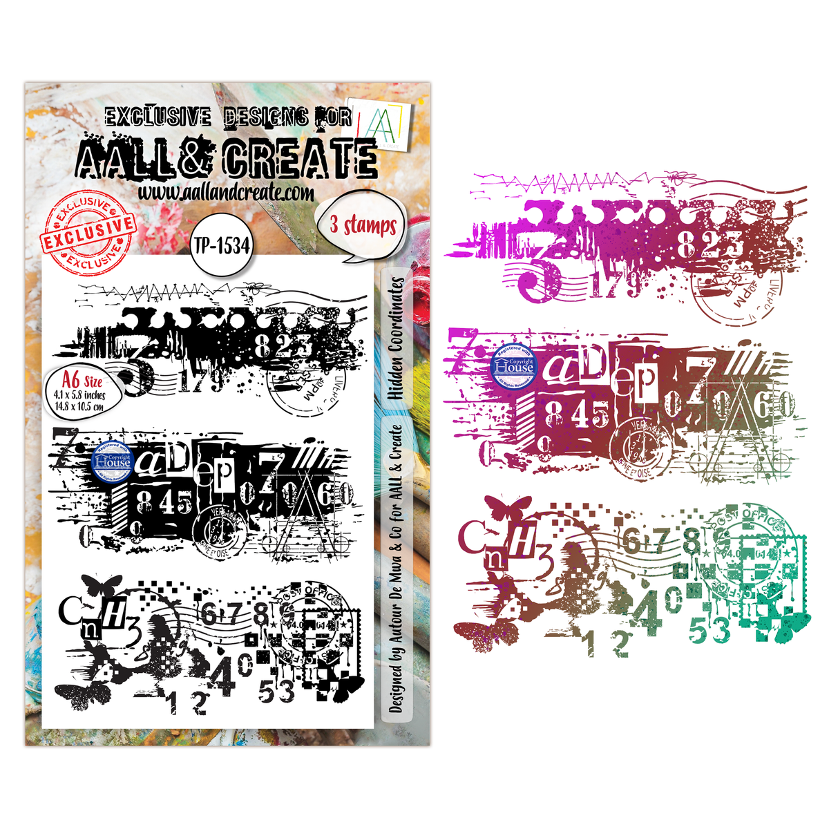 AALL and Create - A6 Stamp Set - Hidden Coordinates