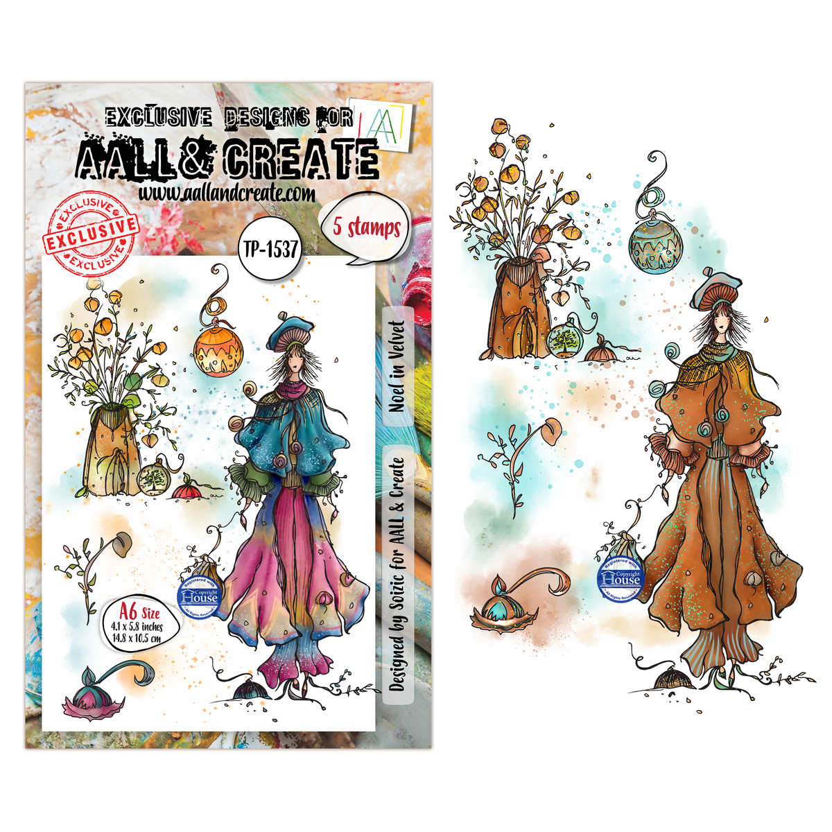 AALL and Create - A6 Stamp Set - Noel in Velvet