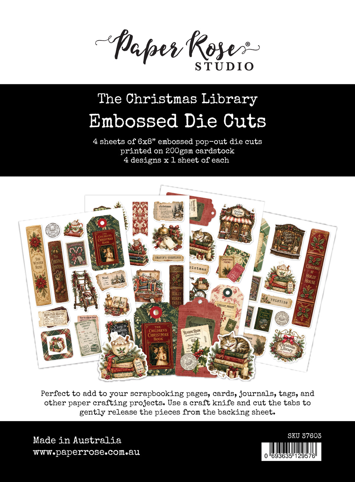 The Christmas Library 6 x 8" Embossed Die Cuts 37603