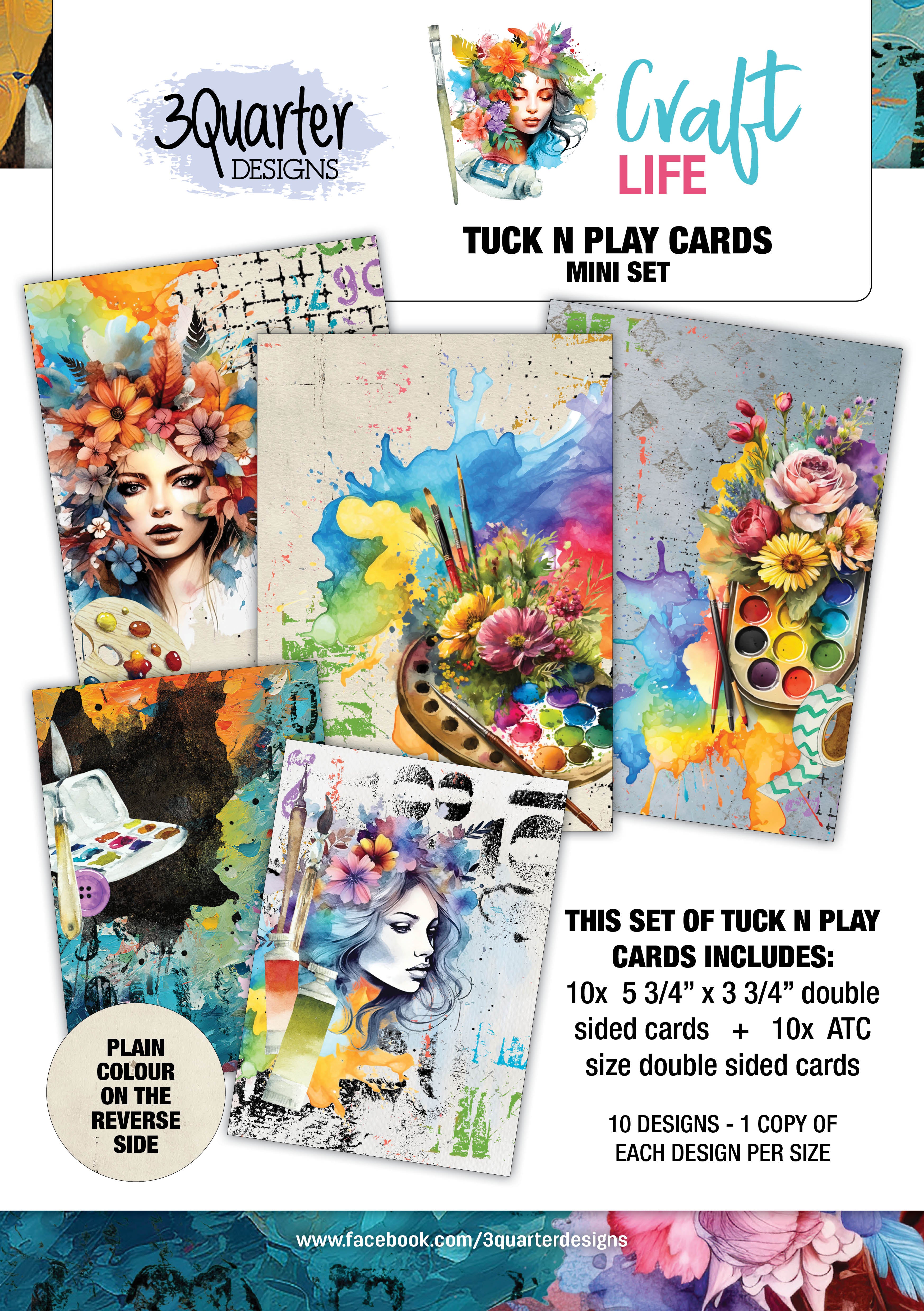 3Quarter Designs Craft Life Tuck N Play Cards Pack Mini Set