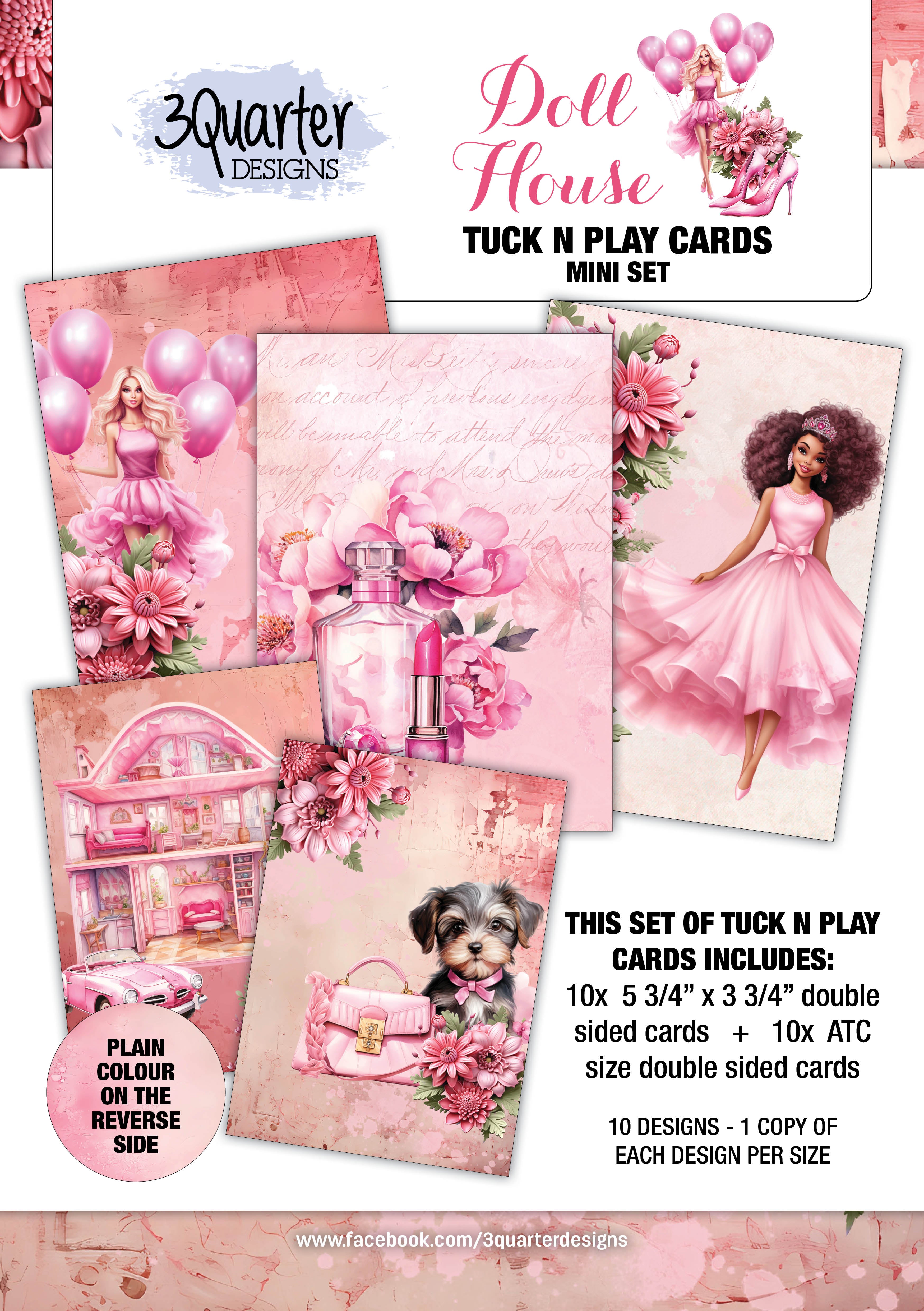 3Quarter Designs Doll House Tuck N Play Cards Pack Mini Set
