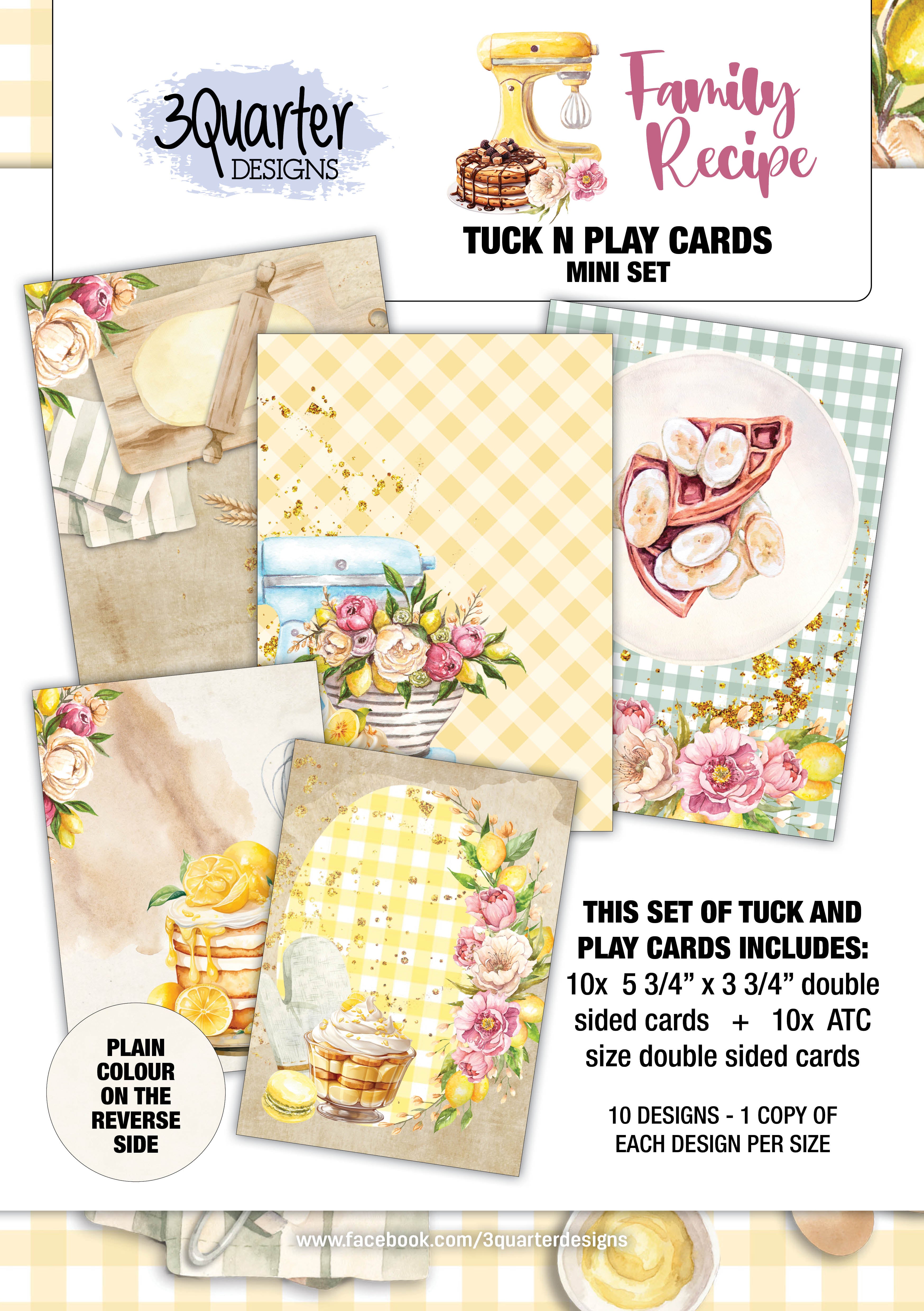 3Quarter Designs Family Recipe Tuck N Play Cards Pack Mini Set