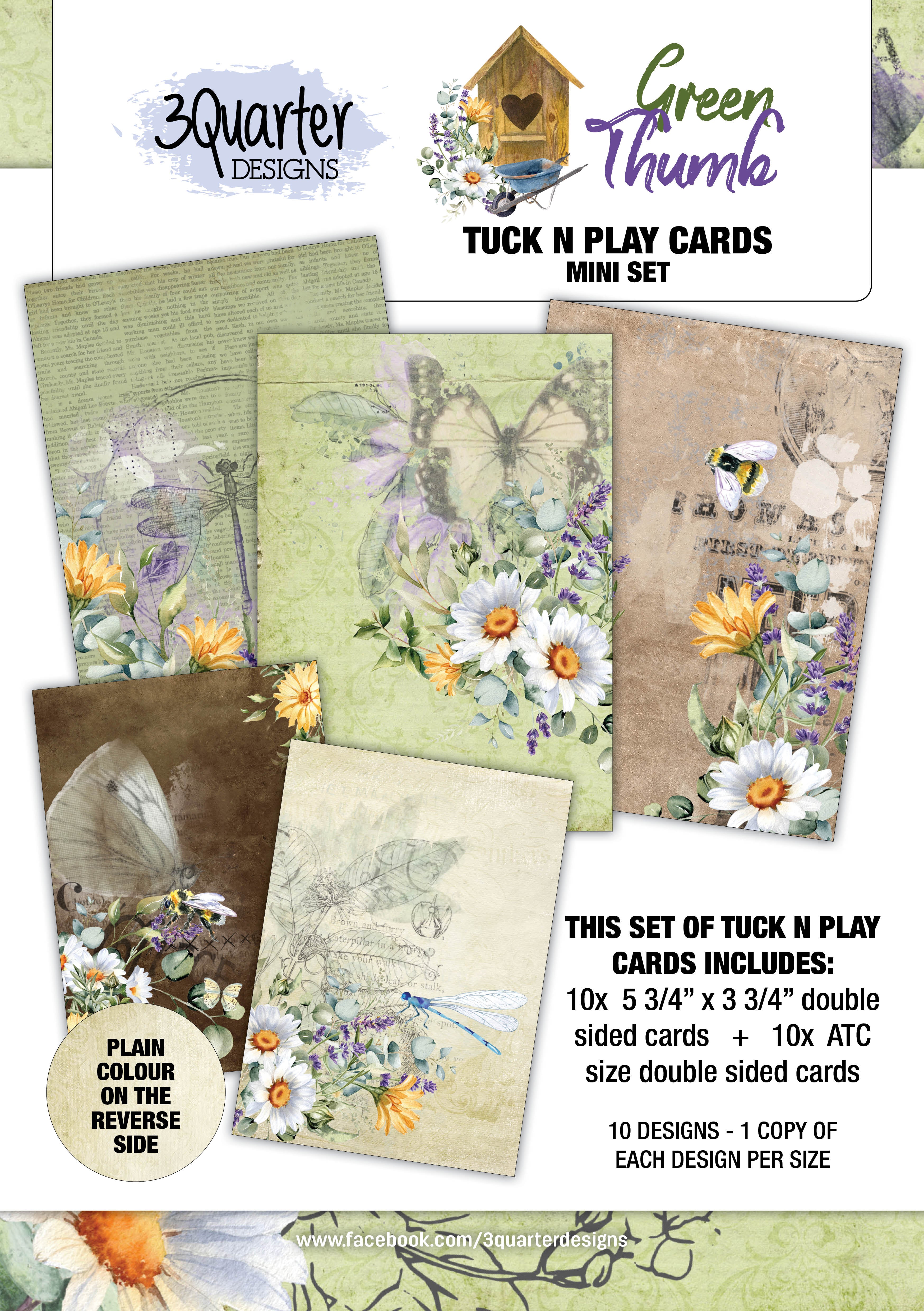 3Quarter Designs Green Thumb Tuck N Play Cards Pack Mini Set