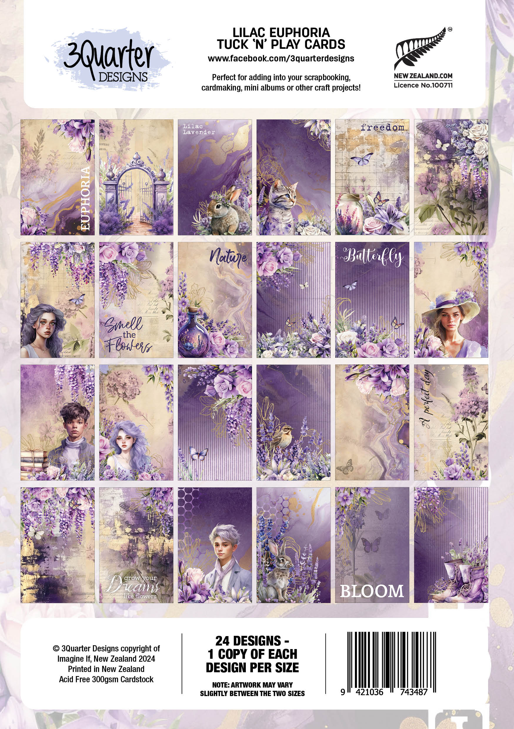 3Quarter Designs Lilac Euphoria - Tuck N Play Cards