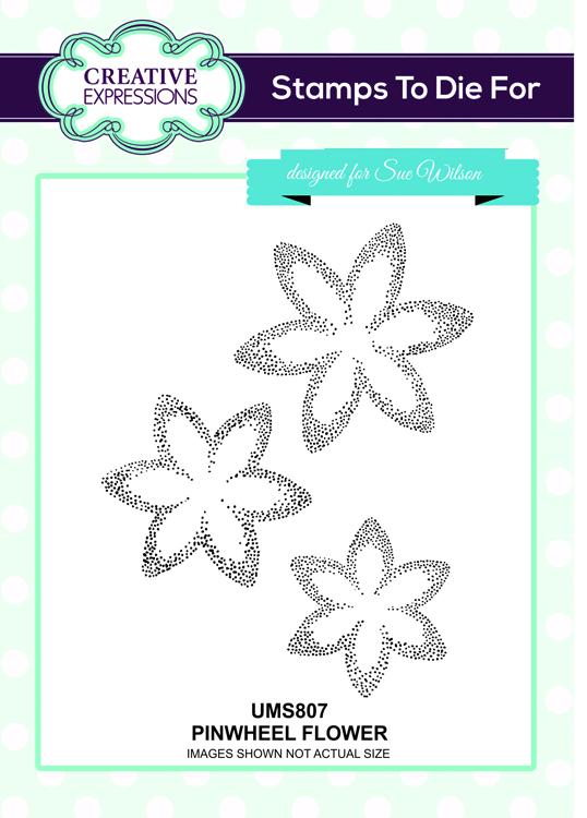 Creative Expressions Pinwheel Flower Pre Cut Stamp